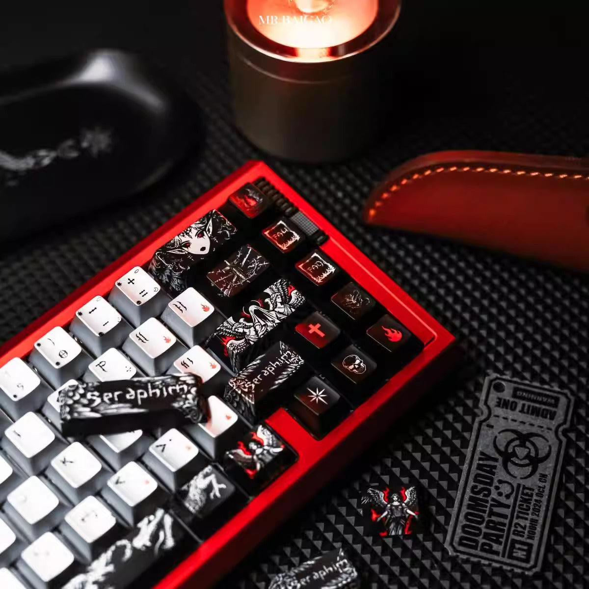 Fallen Angel Theme Design Keycap Metal Paint Pearl Paint Craftsmanship PBT Material Original Factory High Heat Sublimation Craftsmanship High Beauty Customization Personalized Keycap Set