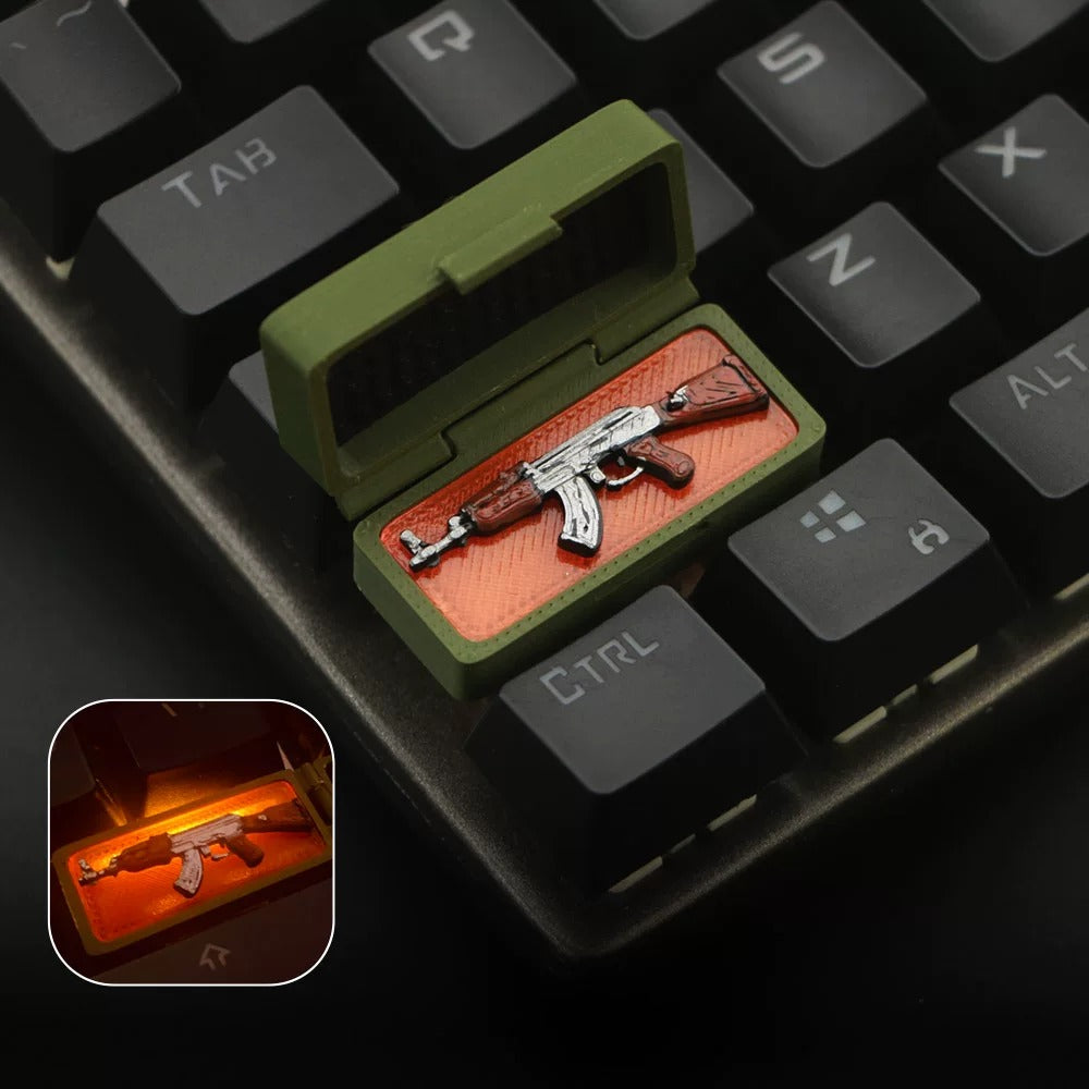 CS2 military firebox, resin printing molding,2.25U Enter key cartoon resin decorative keycaps, FPS game culture creative keycaps, mechanical keyboard decorative keycaps.