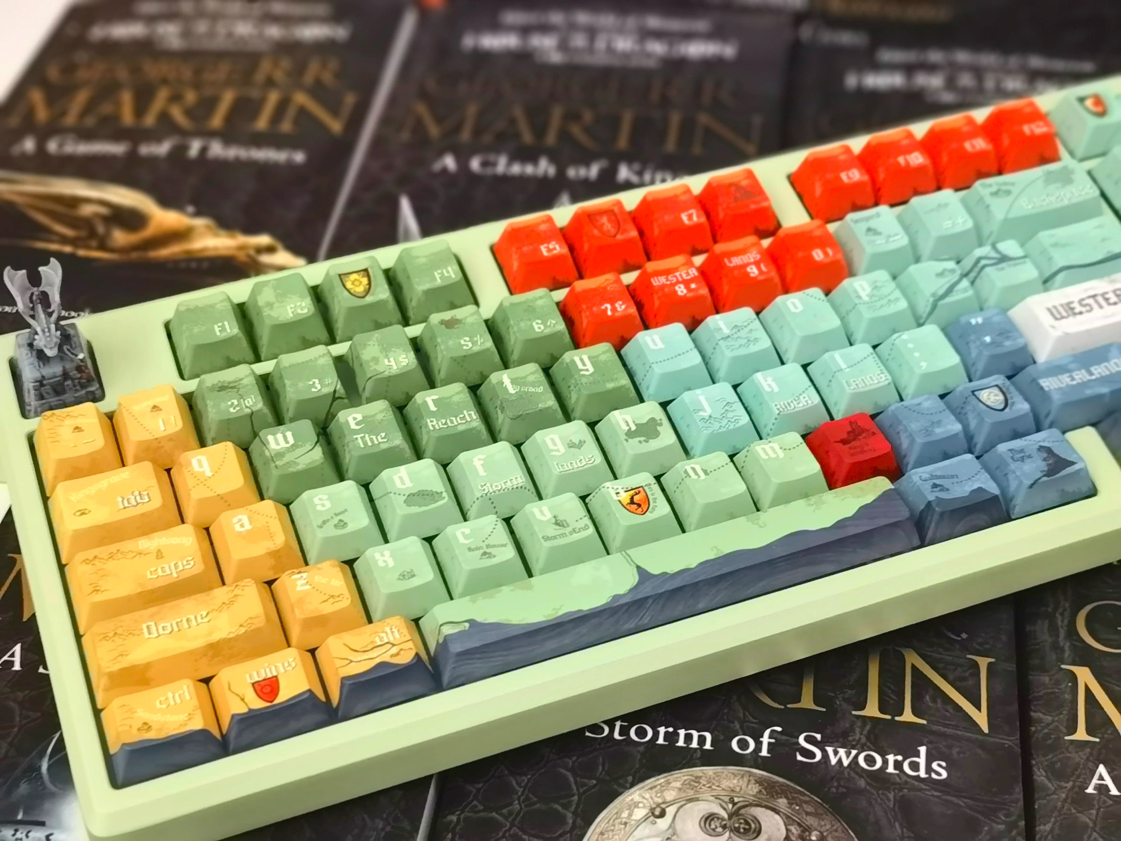 A Song of Ice and Fire themed keycap set, PBT material, sublimation technology, animation cartoon decoration keycap set