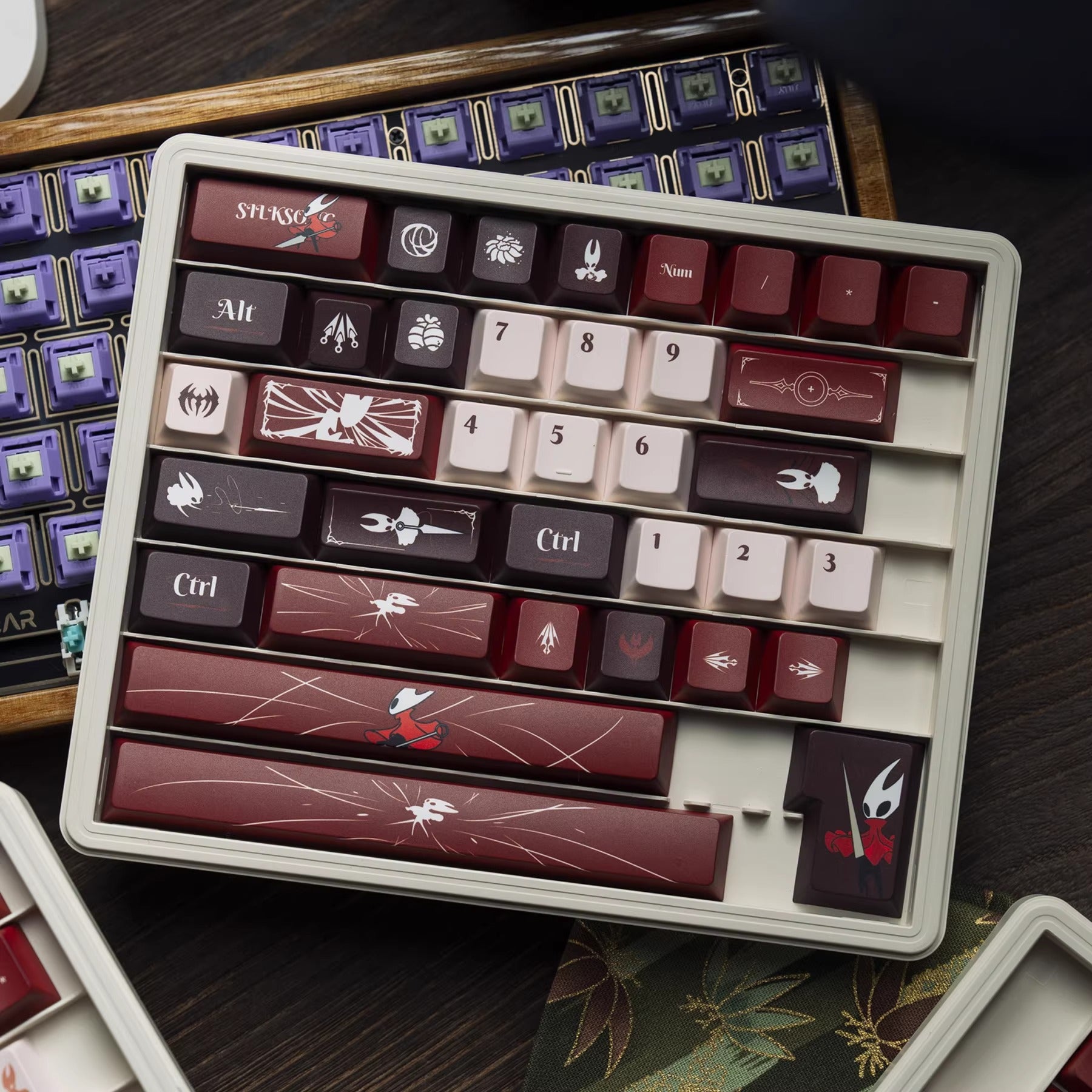 The Hollow Knight theme, PBT material, sublimation, Personalized keycap set, original factory height mechanical keyboard decorative keycap set