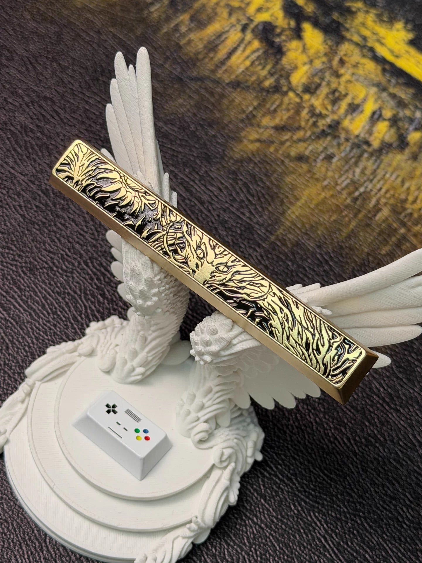 Dragon/loong, 6.25U zinc alloy metal personalized keycap, mythological themed metal decorative keycap