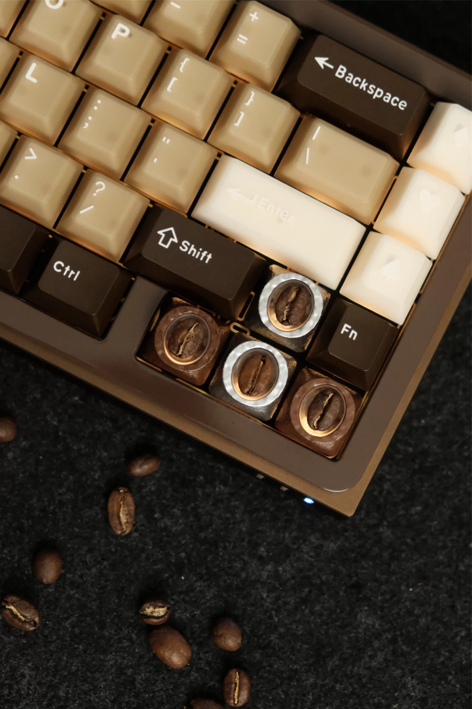 Resin coffee beans, coated with transparent resin coffee beans, creative and personalized keycaps, mechanical keyboard decorative art keycaps