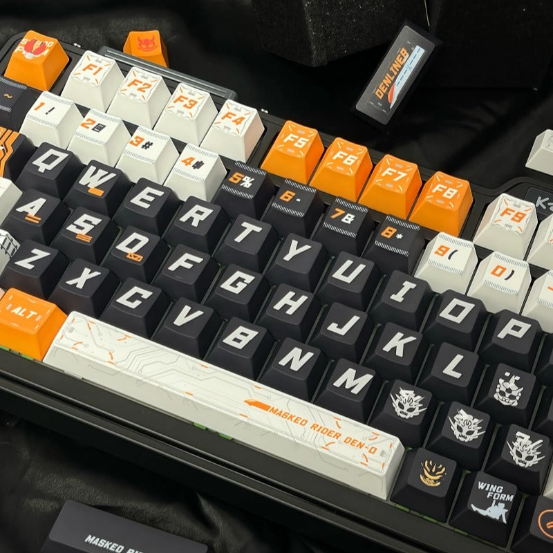 Kamen Rider themed keycaps, PBT material personalized keycap set, anime and games cultural creative decoration keycap set, compatible with 61/64/68/75/84/87/104 mechanical keyboard