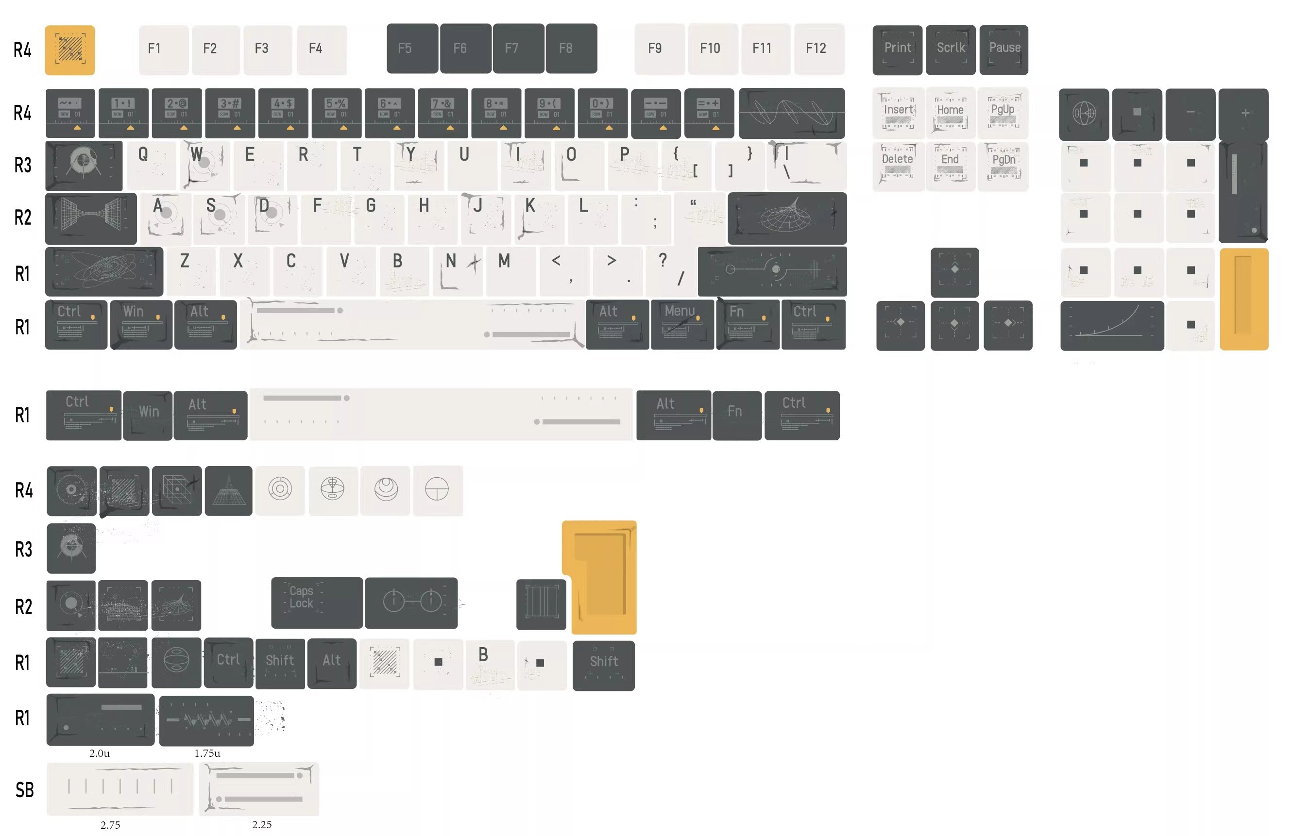 Interstellar themed personalized keycap set, astronaut space series PBT material decorative keycaps