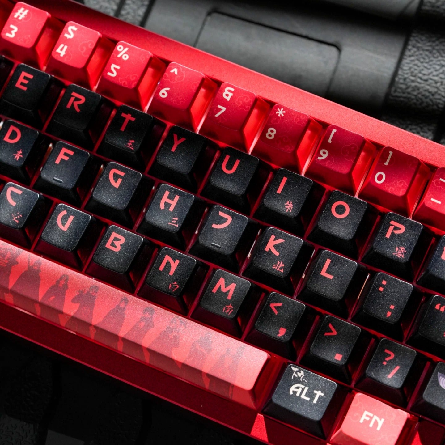 Naruto series, Akatsuki themed keycaps, PBT material personalized keycap set, anime and games cultural creative decoration keycap set, compatible with 61/64/68/75/84/87/104 mechanical keyboard