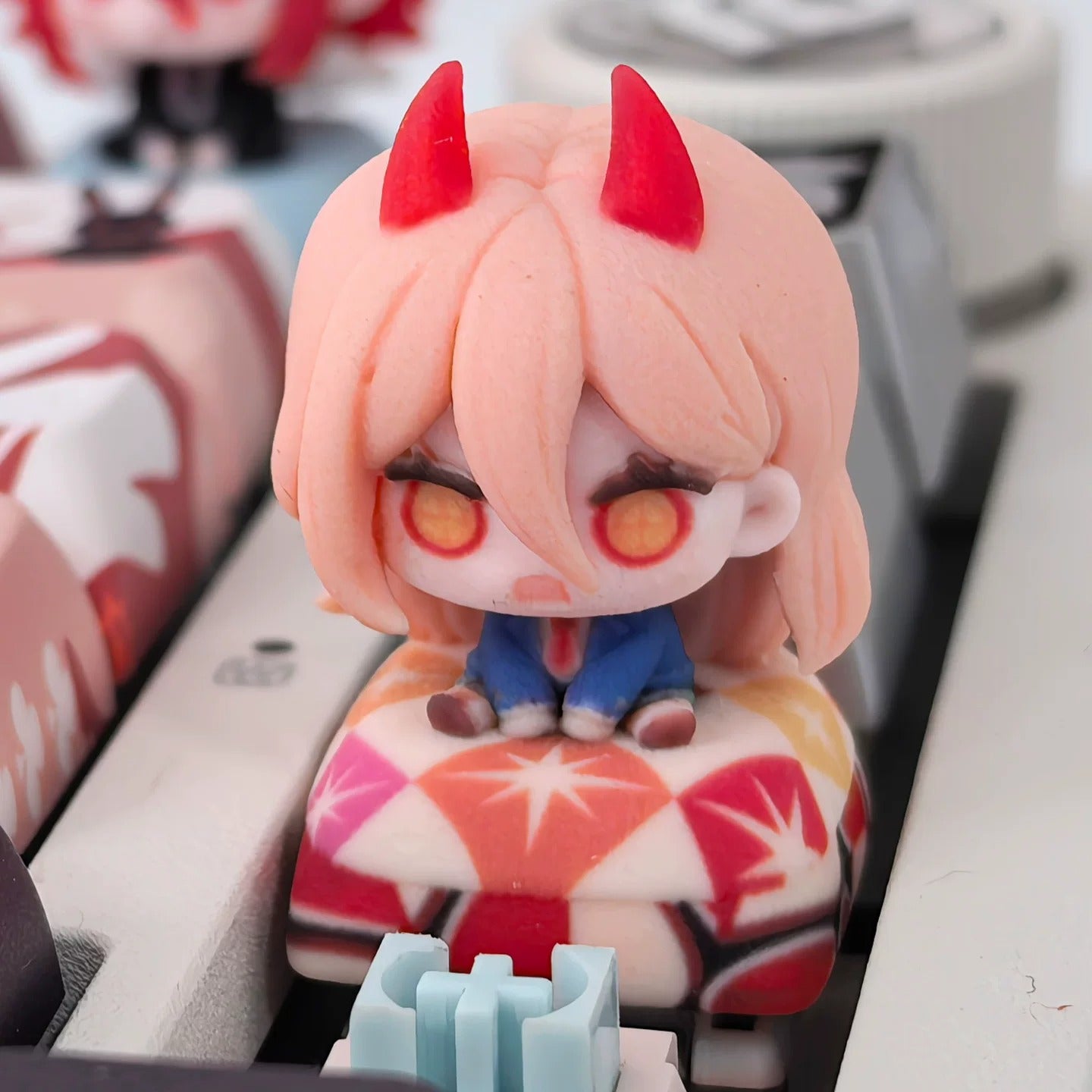 Chainsaw Man Theme Series, 3D Color Printed Resin Personalized Keycaps, Anime Game Cultural Creative Products Mechanical Keyboard Decorative Keycaps