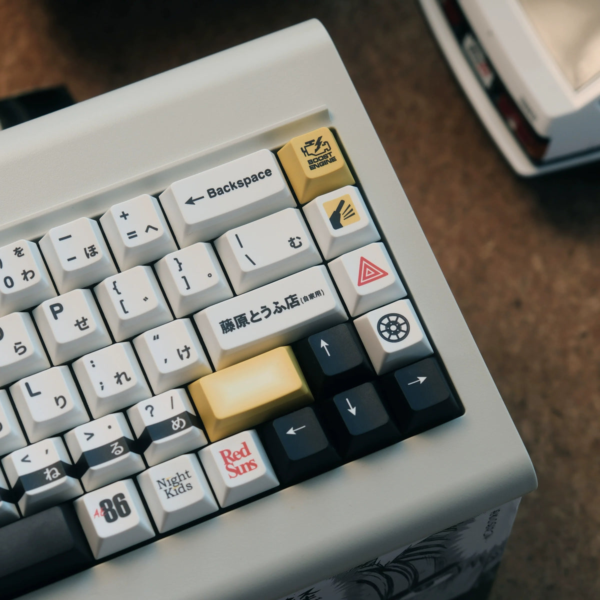 Initial D,AE86,PBT material personalized keycap set, anime keycap culture peripheral mechanical keyboard decoration keycaps, Compatible with 61/64/68/75/84/87/104 key mechanical keyboard keycap set
