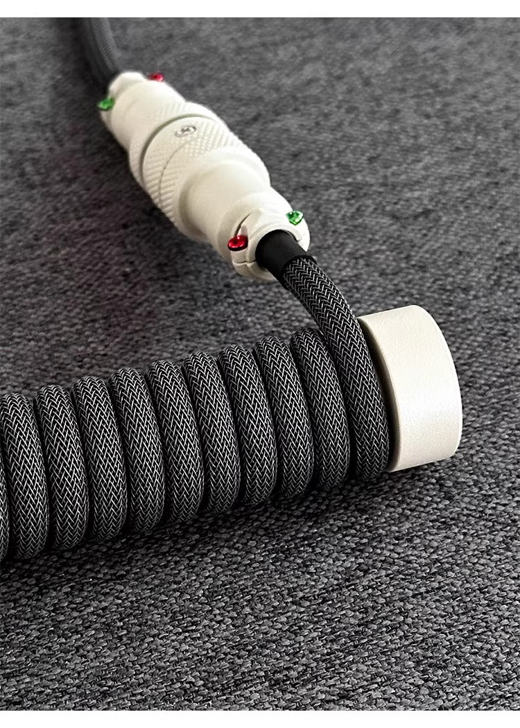 Three segment cold and warm light aviation plug, manually customized data cable, wild color matching magnetic shaft mechanical keyboard cable
