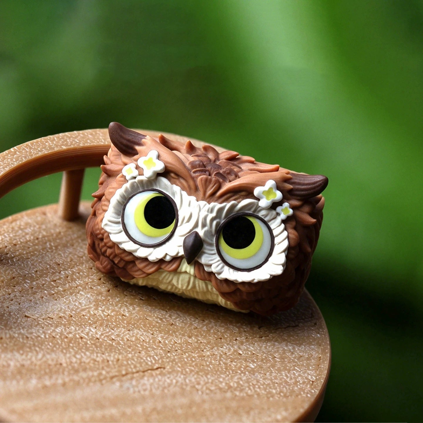 Owl shaped design personalized keycaps, 1.5U multi-color resin handmade art keycaps, mechanical keyboard decorative keycaps