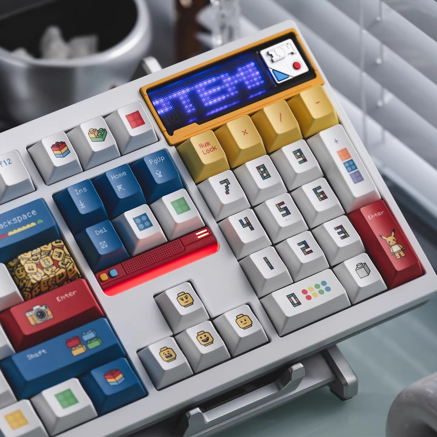 Lego themed design, cartoon cute personalized custom keycap complete set PBT+PC heat sublimation factory height, personalized themed keycap set