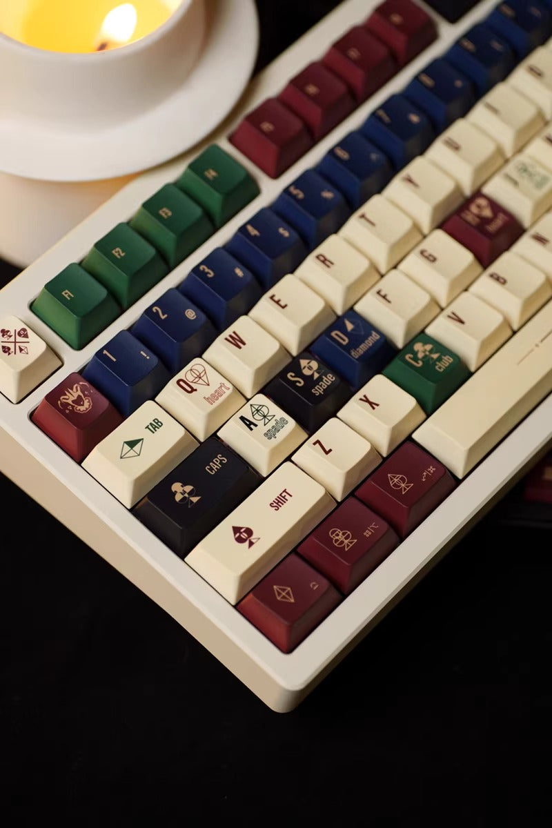 POKER theme, American retro contrasting design, mechanical keyboard keycaps factory height PBT material decoration personalized keycap set