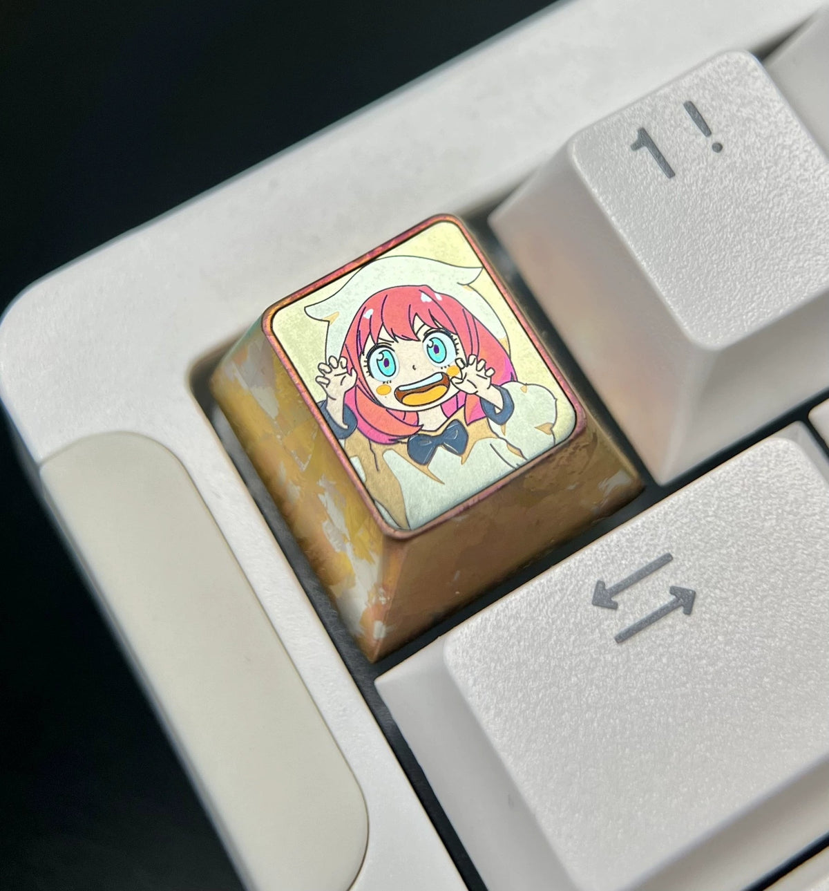 SPY x FAMILY, Anya Forger 4 styles 1 U titanium alloy personalized keycaps, anime and game cultural creative keycaps, mechanical keyboard decorative keycaps