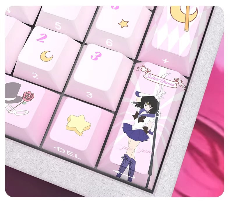 Sailor Moontheme, PBT material personalized keycap set, anime cultural creative decoration keycap set, compatible with 61/64/68/75/84/87/104 mechanical keyboard