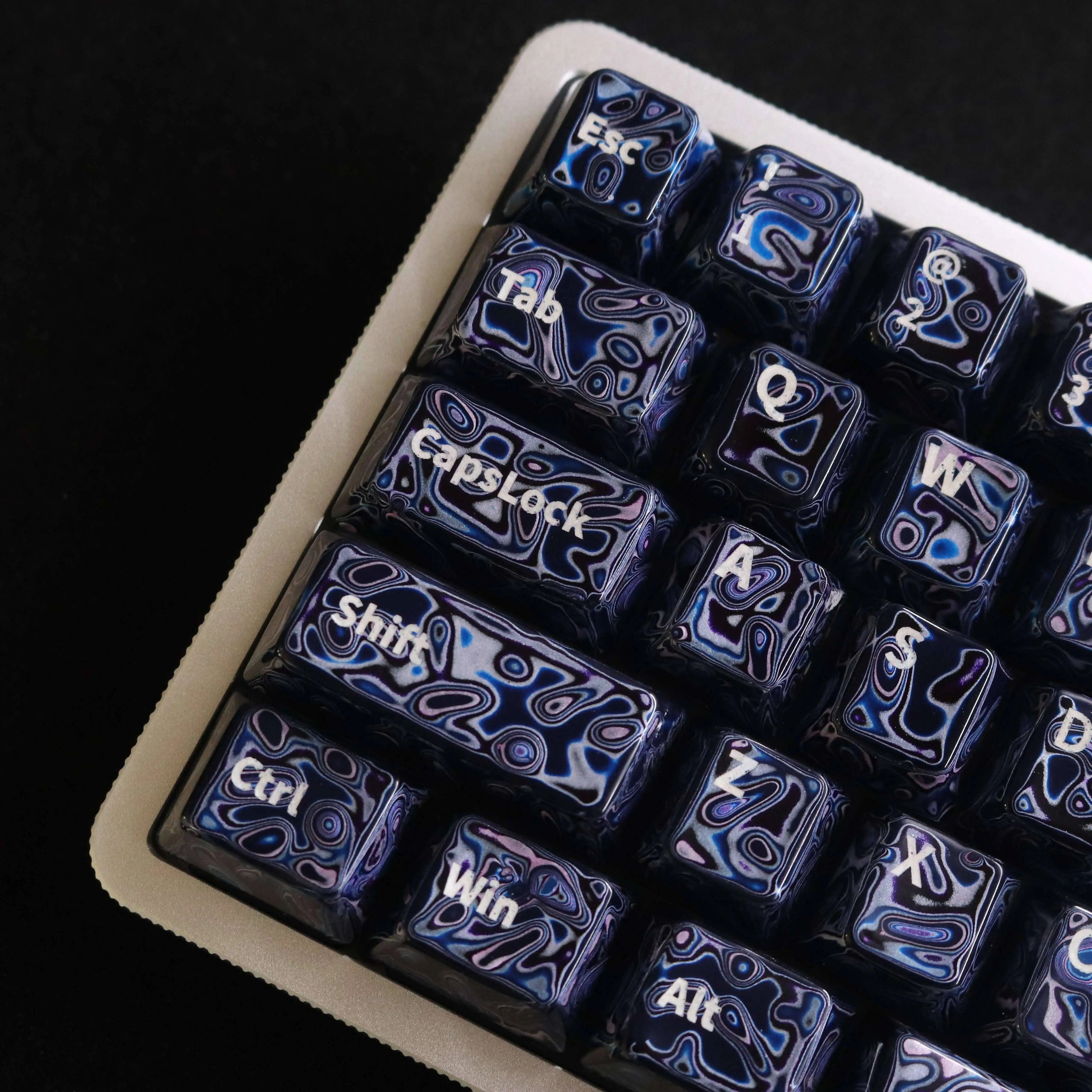 Blue Whirlpool Lacquer, Handcrafted Ceramic Decorative Keycap Paint Craftsmanship Customization Keycap Original Factory Height Keycap