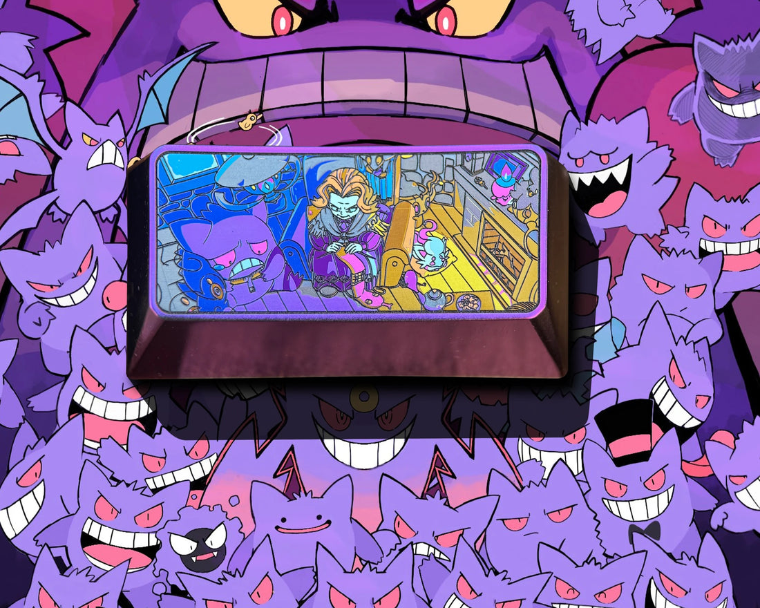 Pok é mon Series, Gengar Theme, 2U Titanium Alloy Decorative Keycaps, Anime Game Culture Innovation Personalized Keycaps