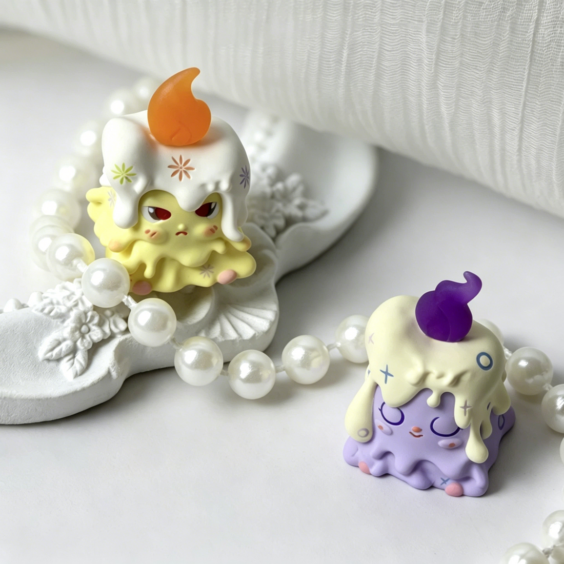 Original design, candle elf multi-color resin personalized keycaps, cartoon image mechanical keyboard decorative keycaps