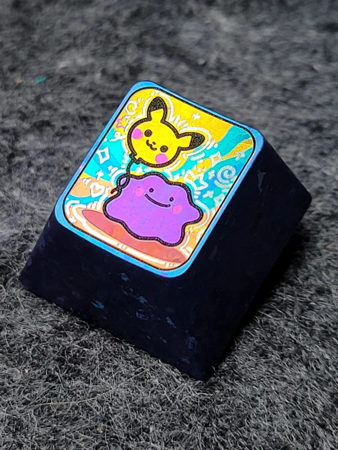 Pok é mon Titanium Alloy, Crayon Drawing Series, 1U Titanium Alloy Personalized Keycaps, Anime Game Culture Creative Mechanical Keyboard Decorative Keycaps