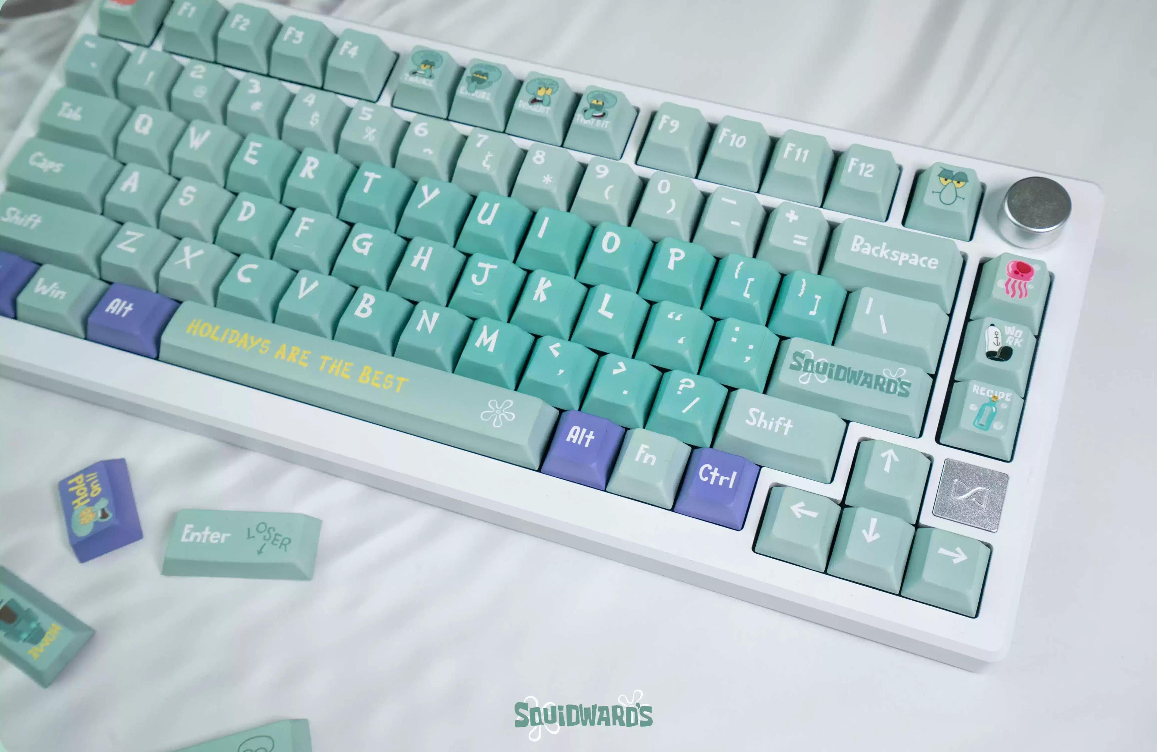 SpongeBob SquarePants, Squidward Quincy Tentacles themed personalized keycap set, PBT material factory height, creatively decorated keycaps