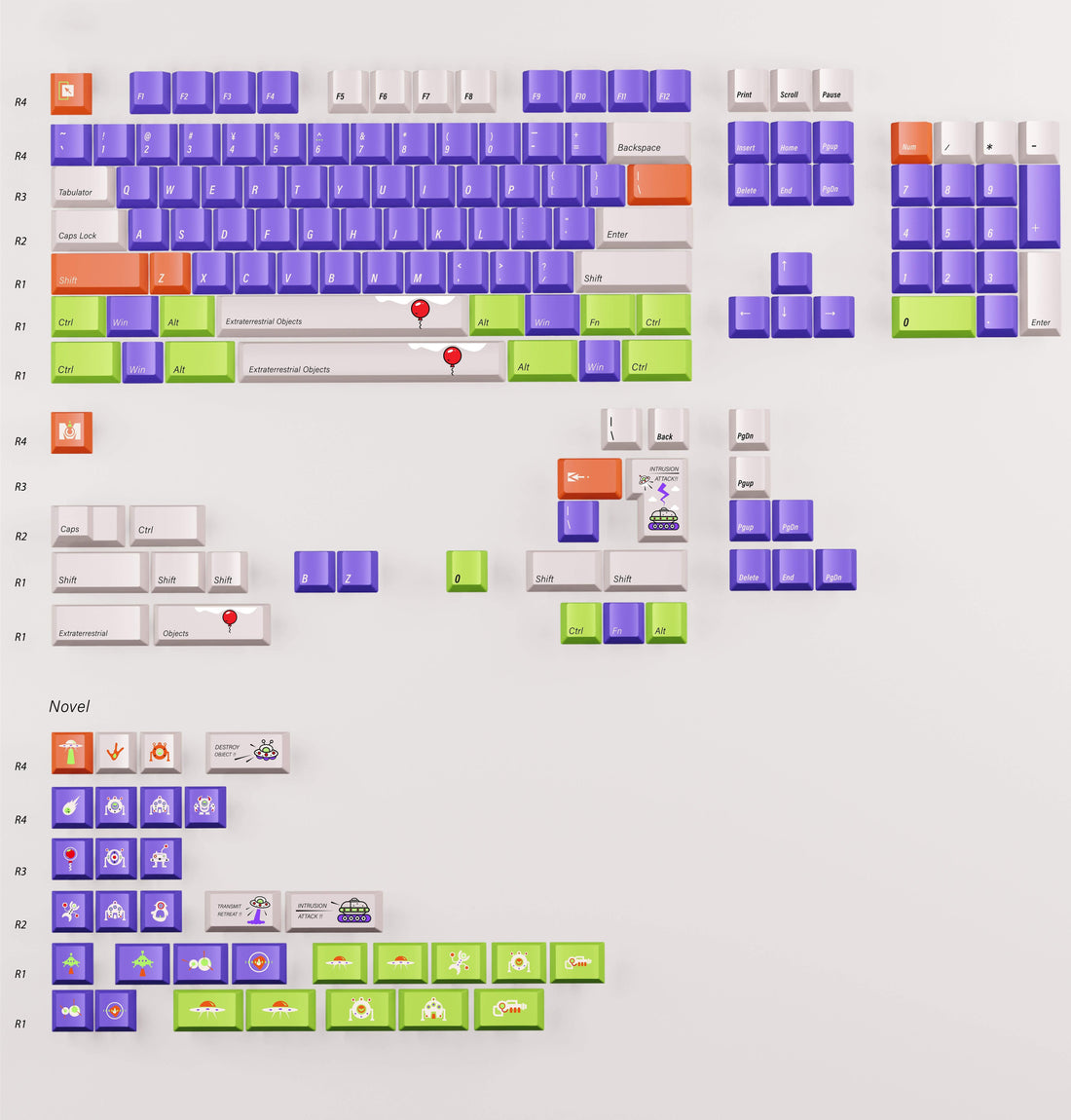 Toy Story, Buzz Lightyear themed design personalized keycaps, soft light original factory high sublimation process PBT material decorative keycap set