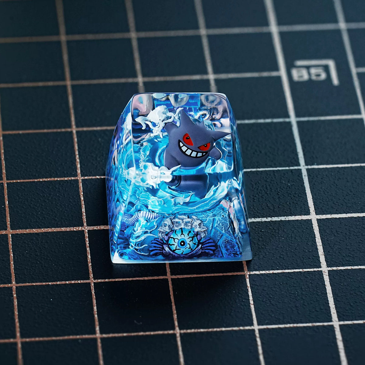 Pok é mon, flash Gengar coating and sealing design, Crystal Resin Personalized Keycaps, Anime Game Culture Creative Resin Keycaps, Mechanical Keyboard Art Decorative Keycaps