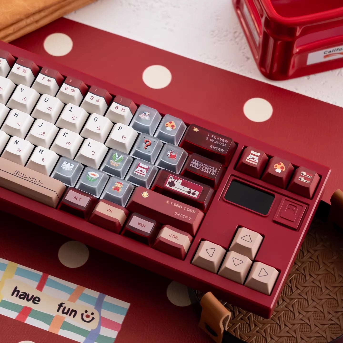 Family Computer, Nintendo Entertainment System theme, customized keycap set with PBT+PC sublimation technology, FC keycap set