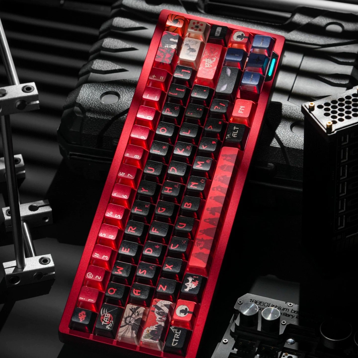 Naruto series, Akatsuki themed keycaps, PBT material personalized keycap set, anime and games cultural creative decoration keycap set, compatible with 61/64/68/75/84/87/104 mechanical keyboard