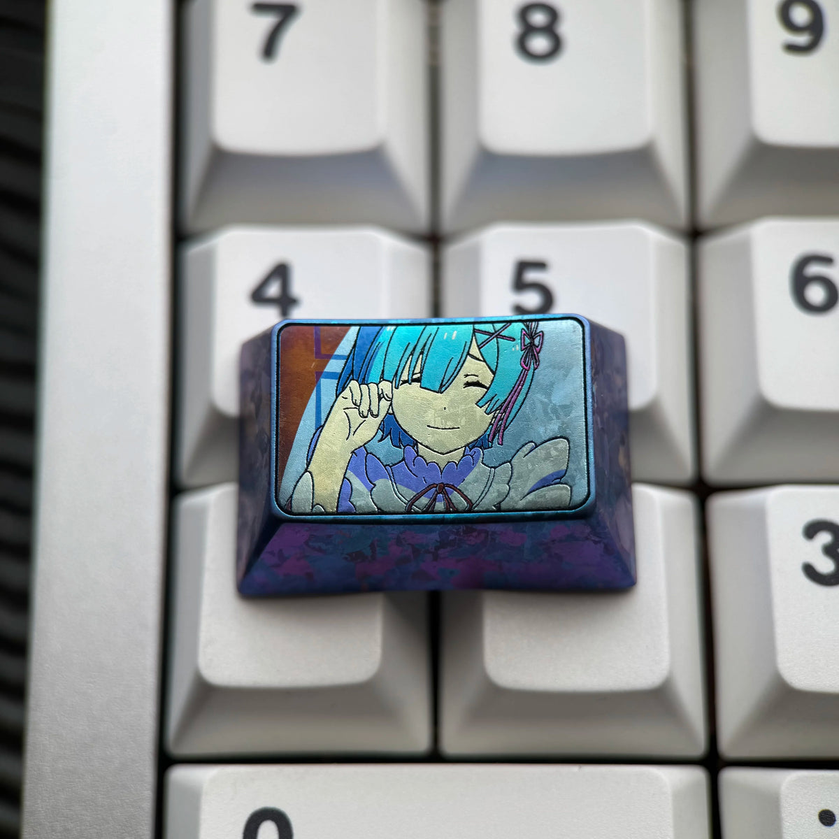 Re:Life in a different world from zero, Rem, Big key collection set Titanium alloy personalized keycaps, anime and game cultural creative keycaps, mechanical keyboard decorative keycaps