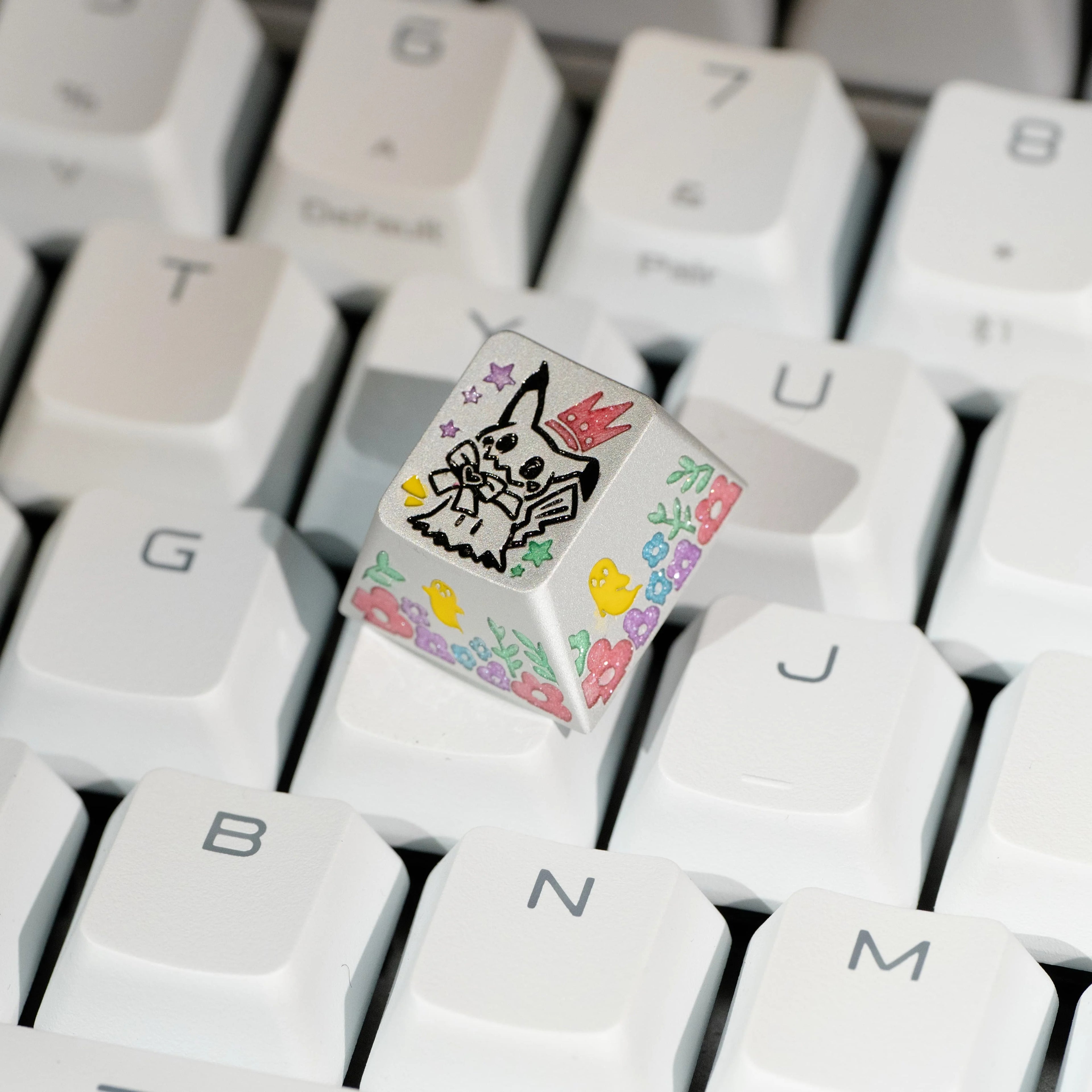 Pok é mon series, Mimikyu themed design, 17 key set, keycaps made of aluminum alloy material CNC integrated precision machining personalized keycaps, mechanical keyboard decorative keycaps