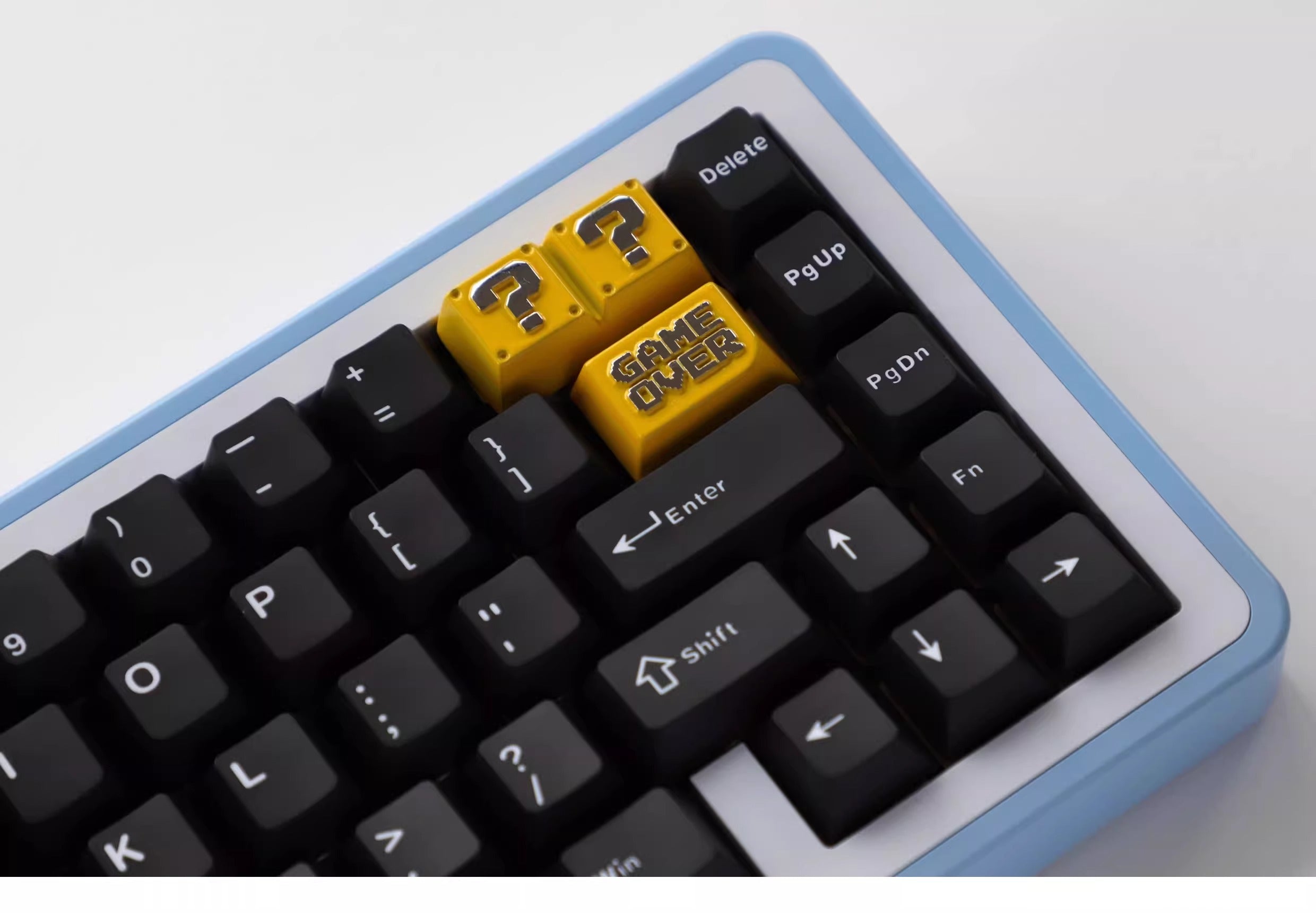 Backspace key, metal personalized keycap, Mario question mark tab key, metal personalized keycap, Game Over keycap, creative zinc alloy mechanical keycap, original factory high decorative keycap