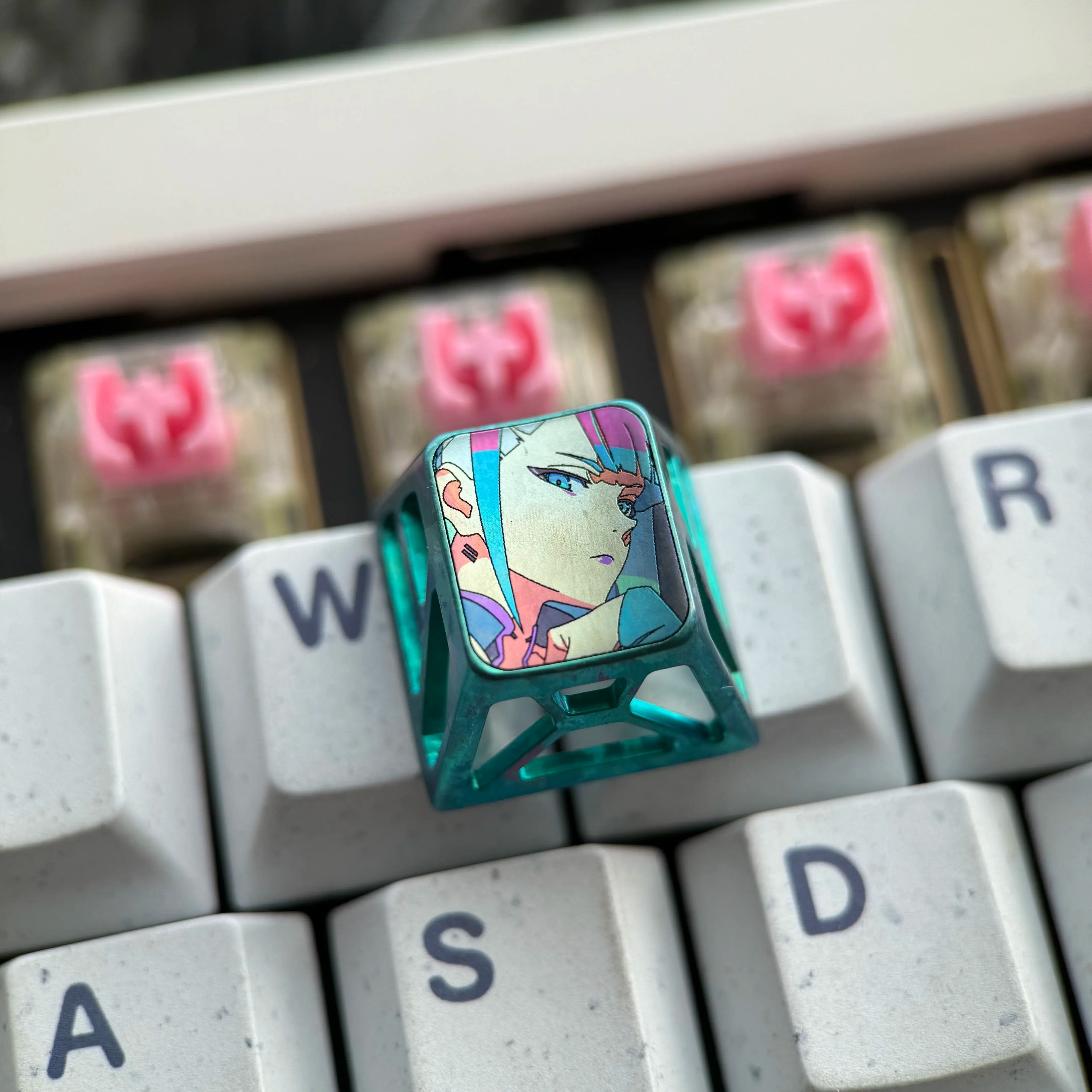 Titanium alloy 1U hollow titanium alloy personalized keycap collection, customizable, anime and game culture creative personalized keycaps. Mechanical keyboard decorative keycaps