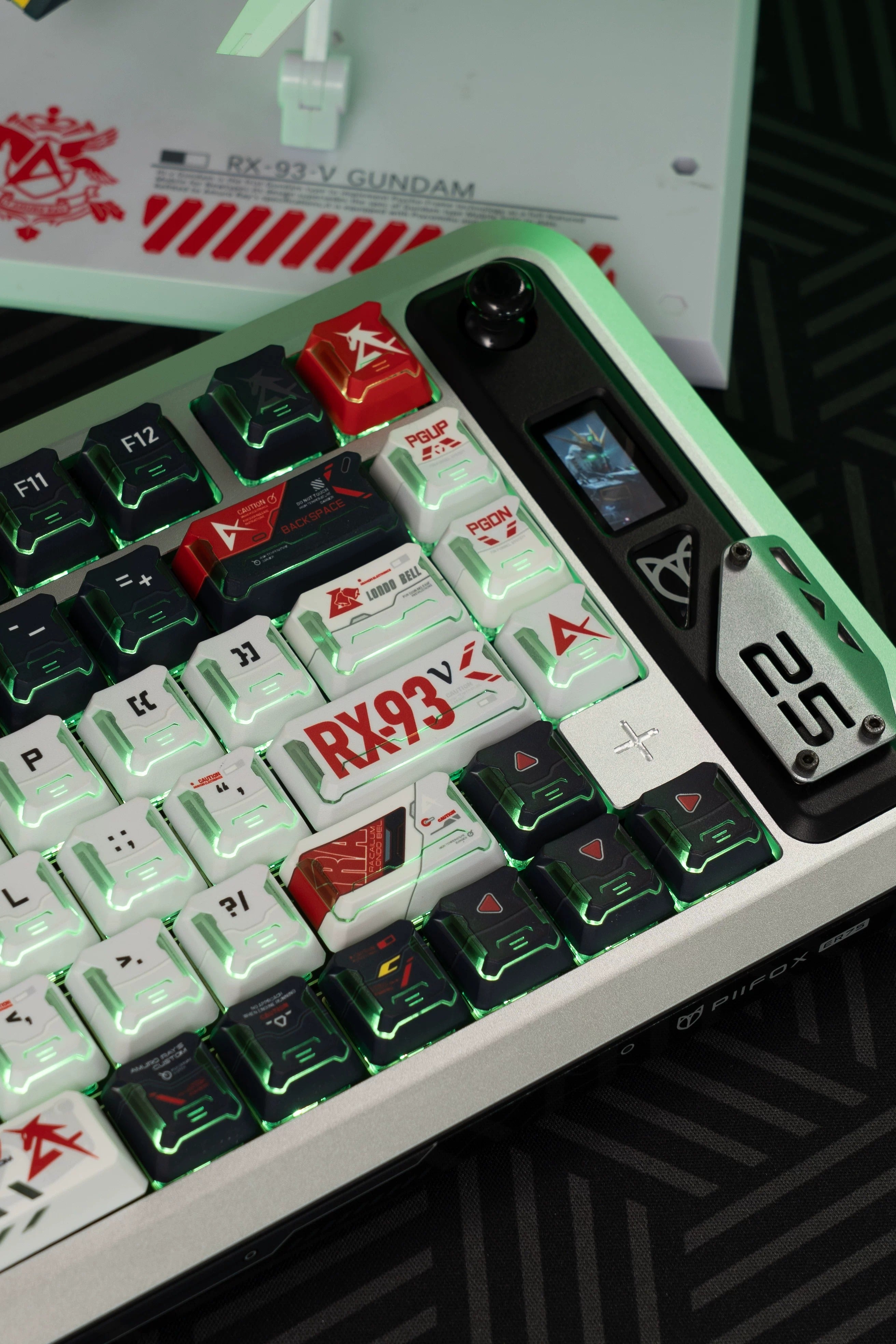 Gundam themed mecha translucent PBT material Original Factory Height, mechanical keyboard replacement keycap set, Compatible with 61/64/68/75/84/87/104 Key Mechanical Keyboard Keycap Set