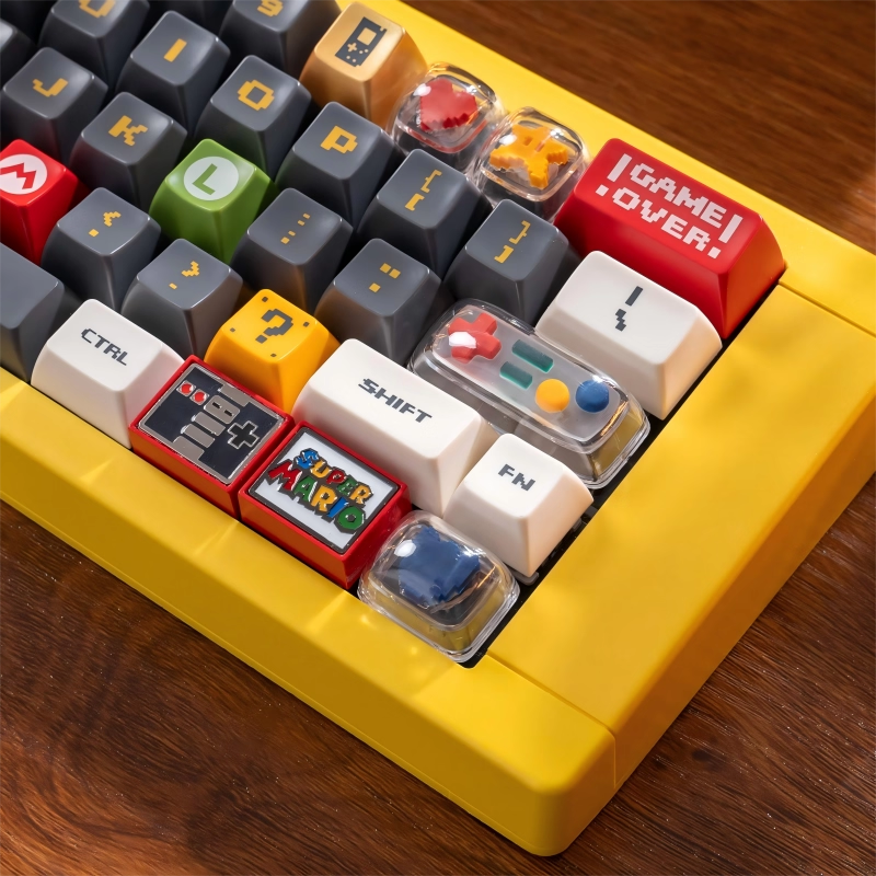 Metal enamel material, 1U/1.25U Mario themed set, anime and game creative metal custom decorative keycaps