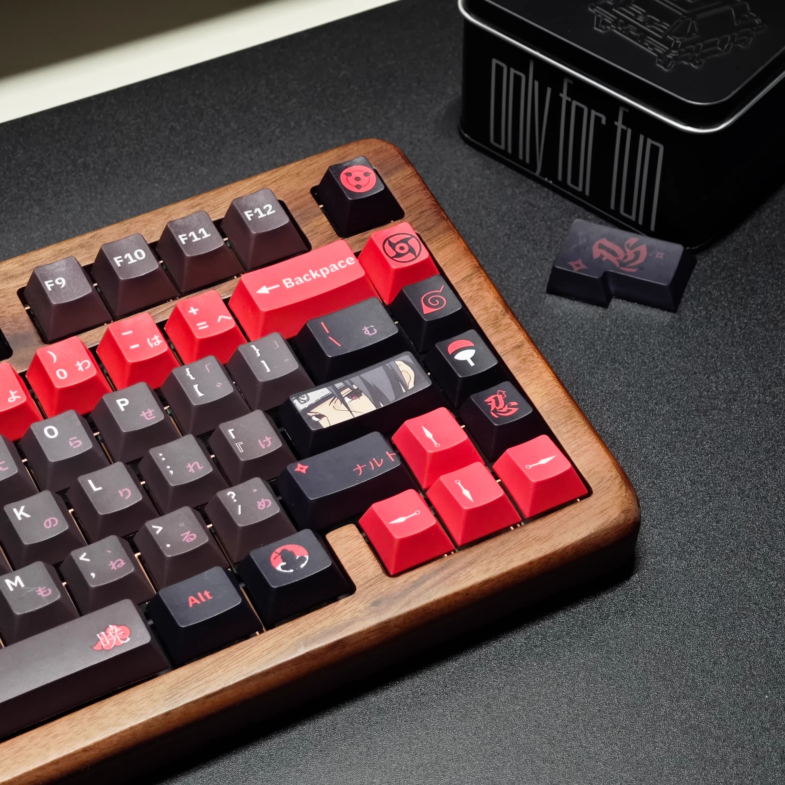 Naruto series, Akatsuki themed keycaps, Uchiha Itachi, Sharingan, PBT+PC material anime culture peripheral decoration keycap set