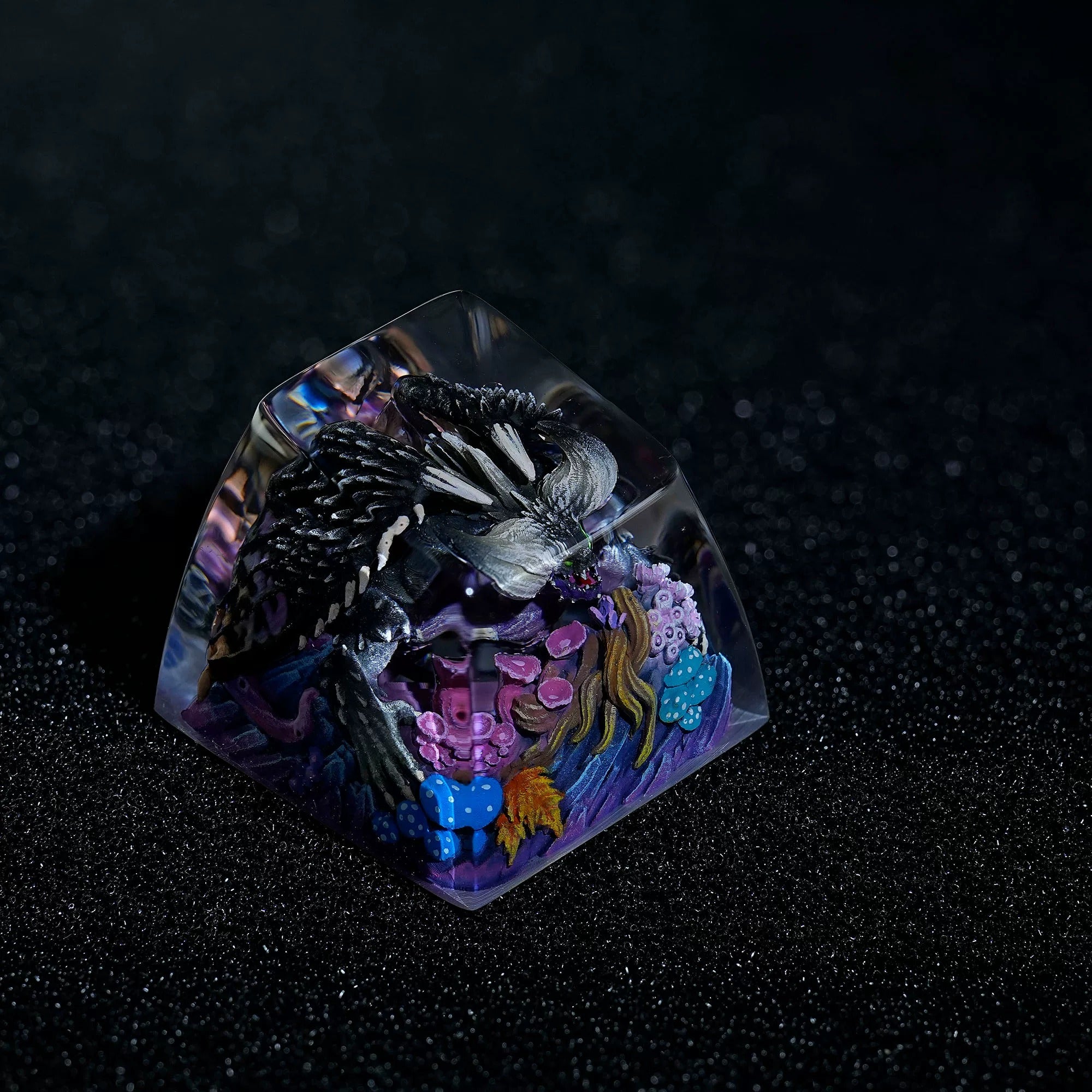 Monster Hunter, Nergigante, 1U crystal resin personalized keycaps, anime, gaming, cultural and creative peripheral products, mechanical keyboard decoration keycaps