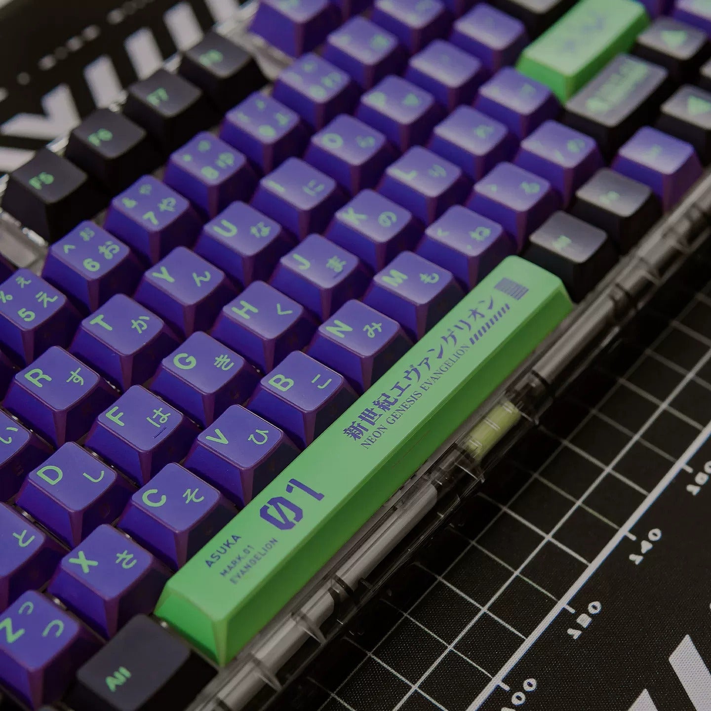 EVA series, EVANGELION-01 theme, folded translucent personalized keycap theme series, PBT material anime game theme creative keycap set