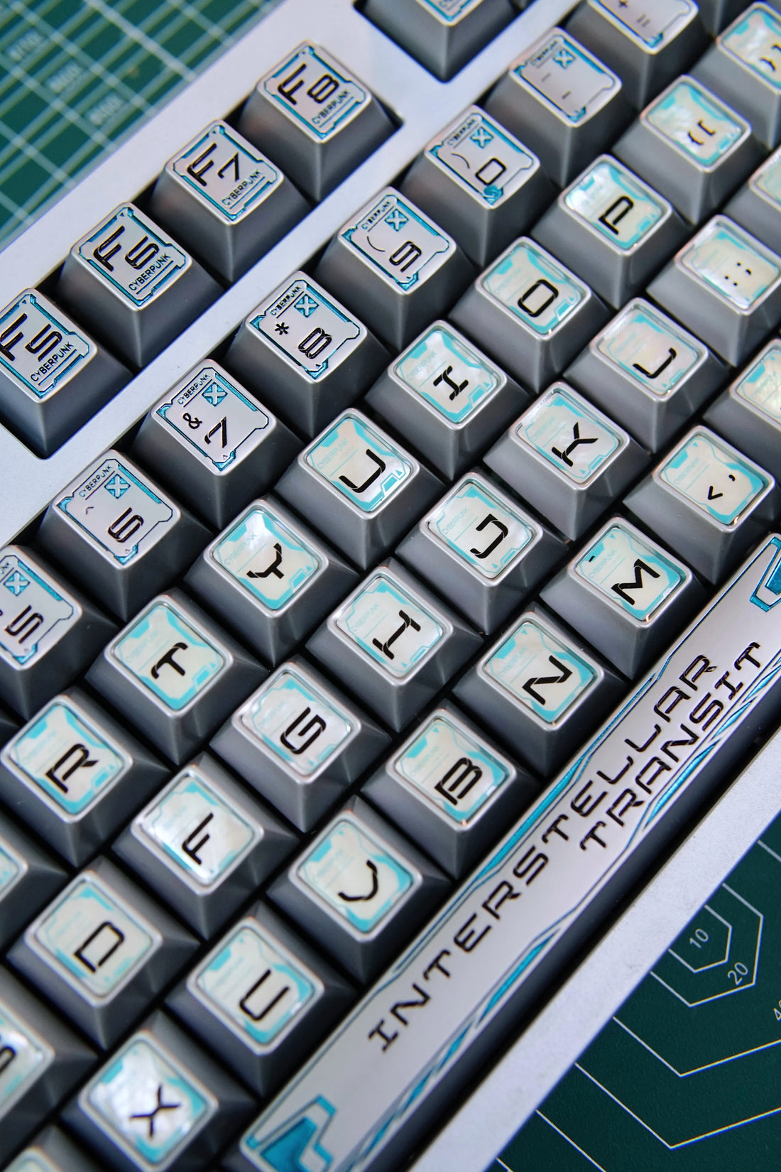 Interstellar theme, futuristic technology style metal keycap set, original high metal carved decorative keycaps