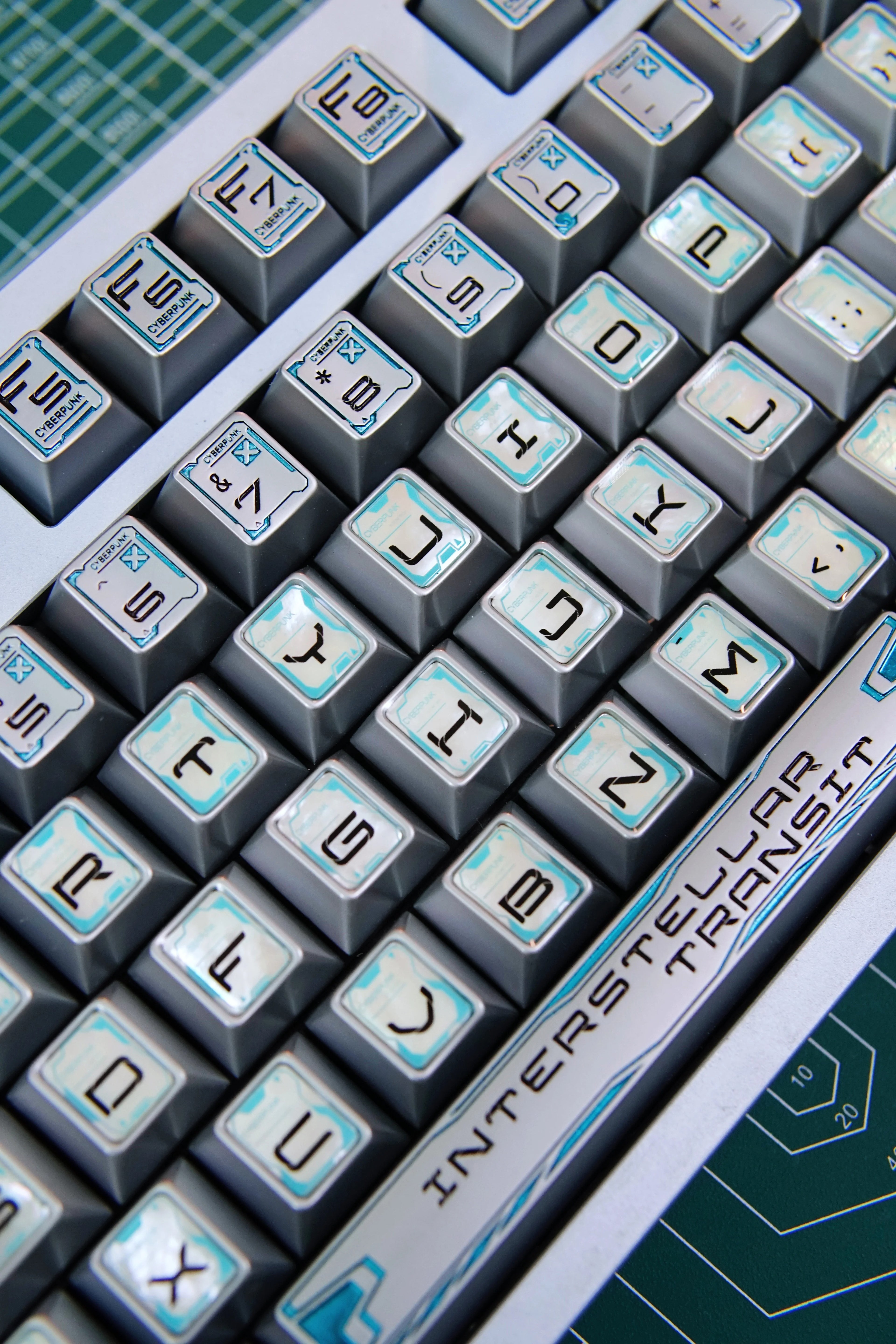 Interstellar theme, futuristic technology style metal keycap set, original high metal carved decorative keycaps