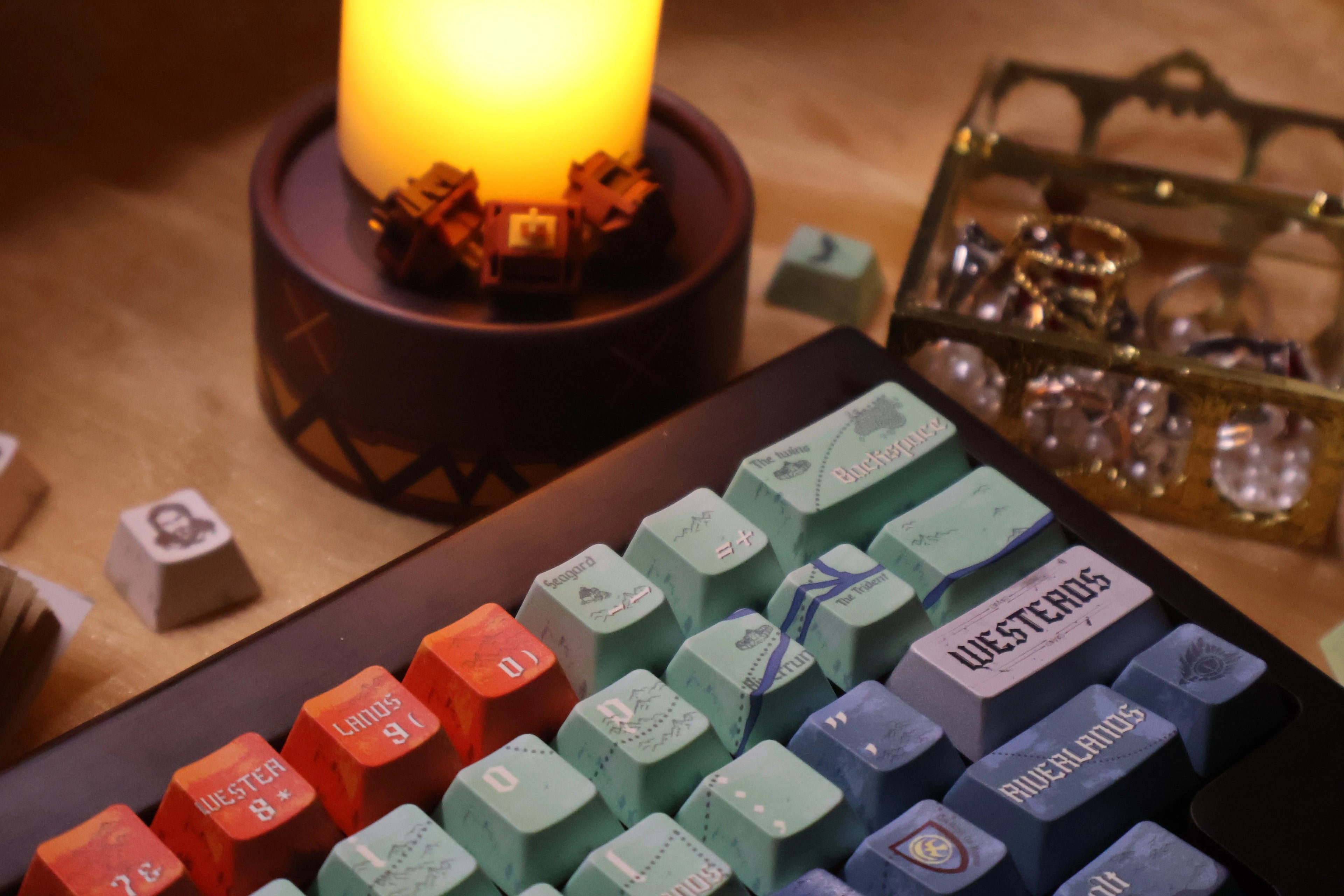 A Song of Ice and Fire themed keycap set, PBT material, sublimation technology, animation cartoon decoration keycap set