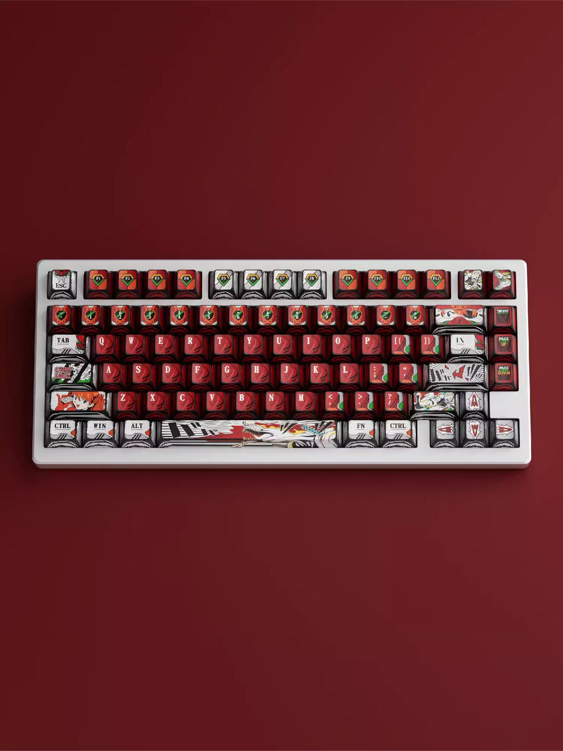 EVA series, EVANGELION-02 Production Model theme, PBT material, anime and game theme, cultural and creative custom decoration keycap set