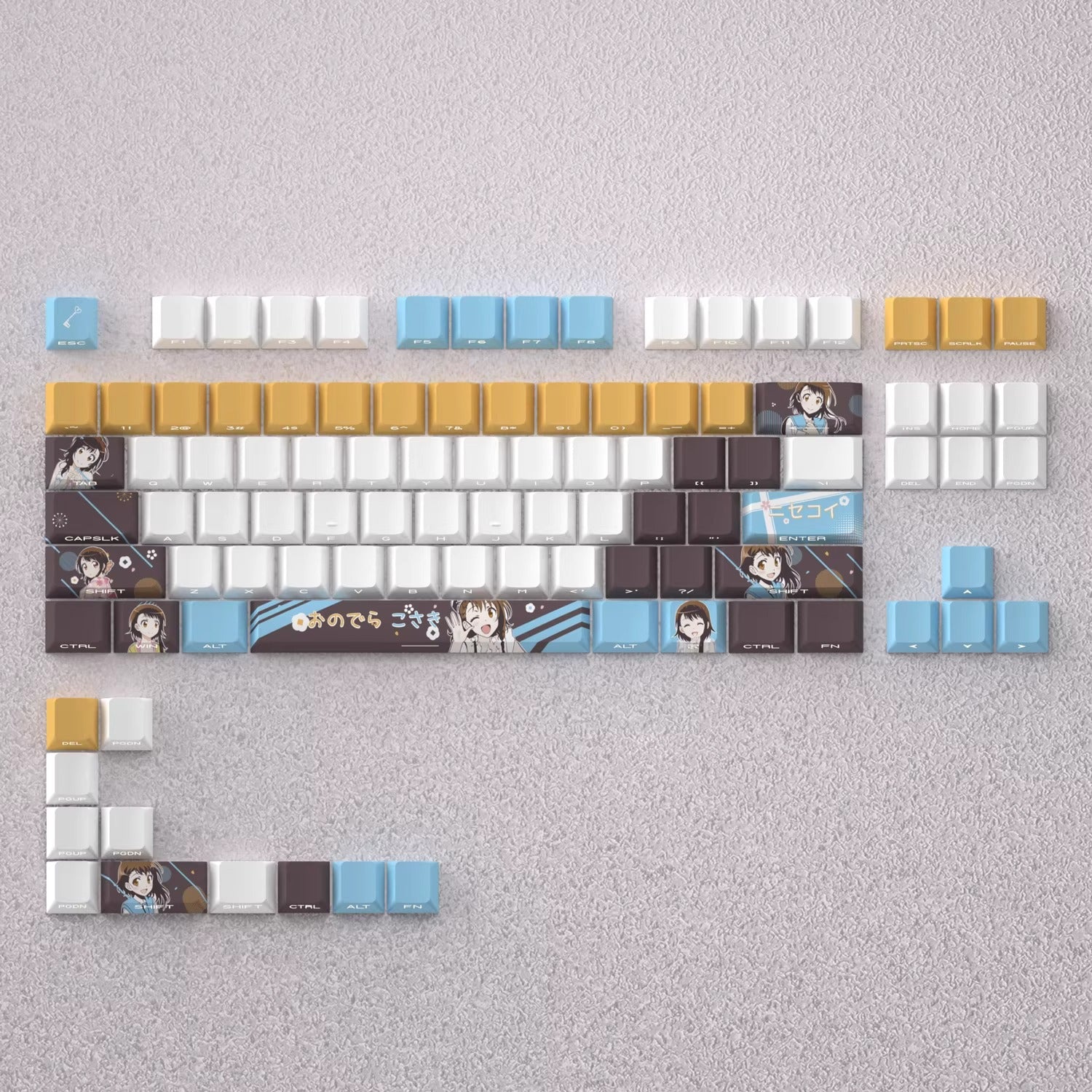 Nisekoi series, Onodera Kosaki theme, original high PBT material compatible MX switch mechanical keyboard, anime game theme set keycaps, mechanical keyboard replacement keycap set