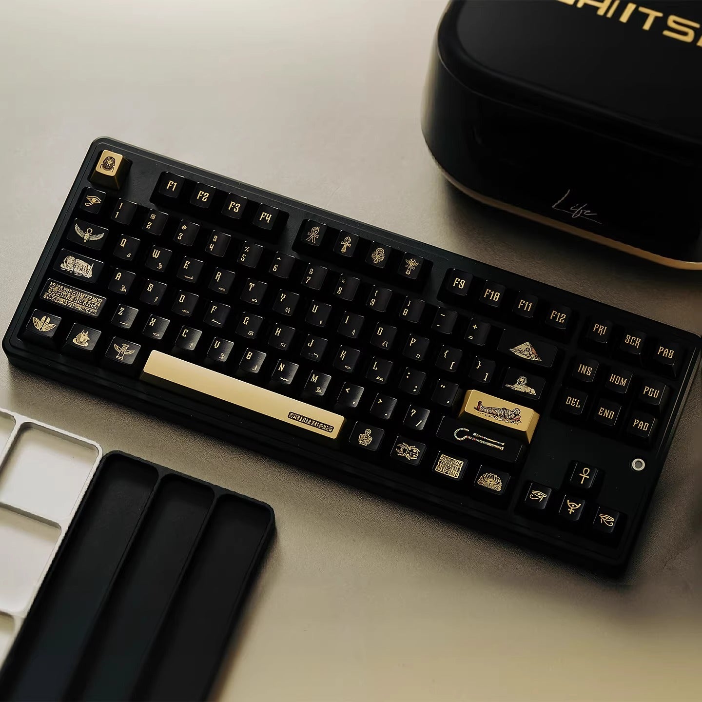 Mysterious Egypt, Metal Gloss PBT Material Personalized Keycap Set, Mechanical Keyboard Theme Design Decorative Keycap Set