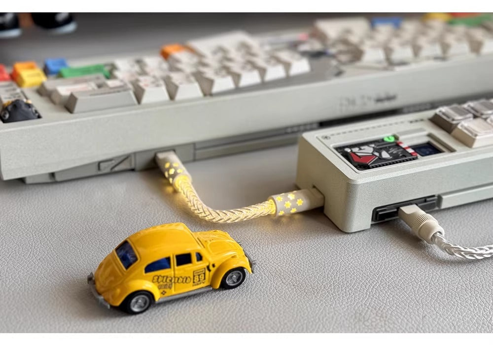 Short line 12cm/20cm, pad short line data cable typec-typec single crystal copper star emitting customized data cable