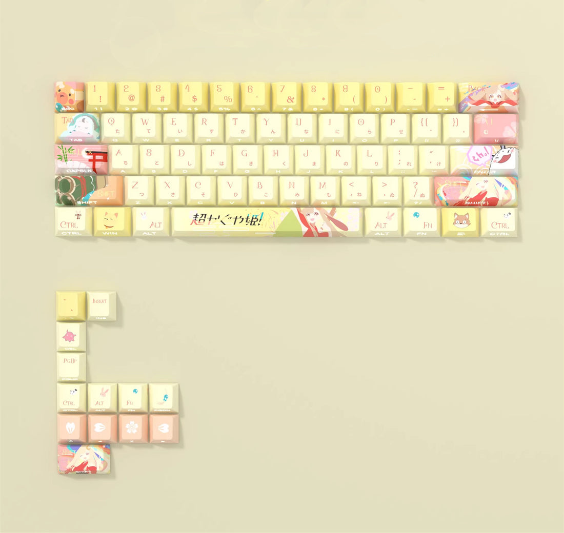 Shining Heart theme, Kaguya, PBT material original factory highly personalized keycap set, anime game keycap set, suitable for 61/64/68/75/84/87/104 key mechanical keyboards