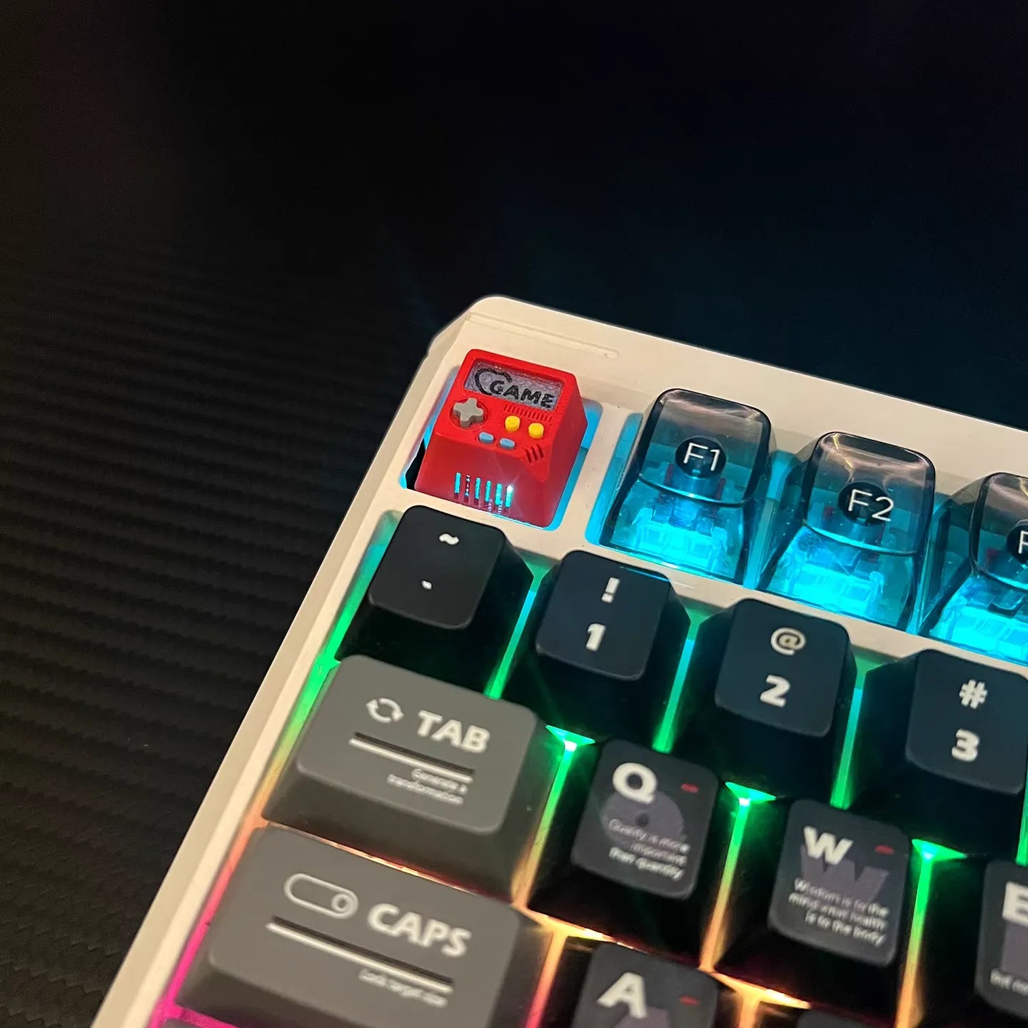 Game boy, 3D printed resin material personalized keycap, game themed translucent decorative keycap