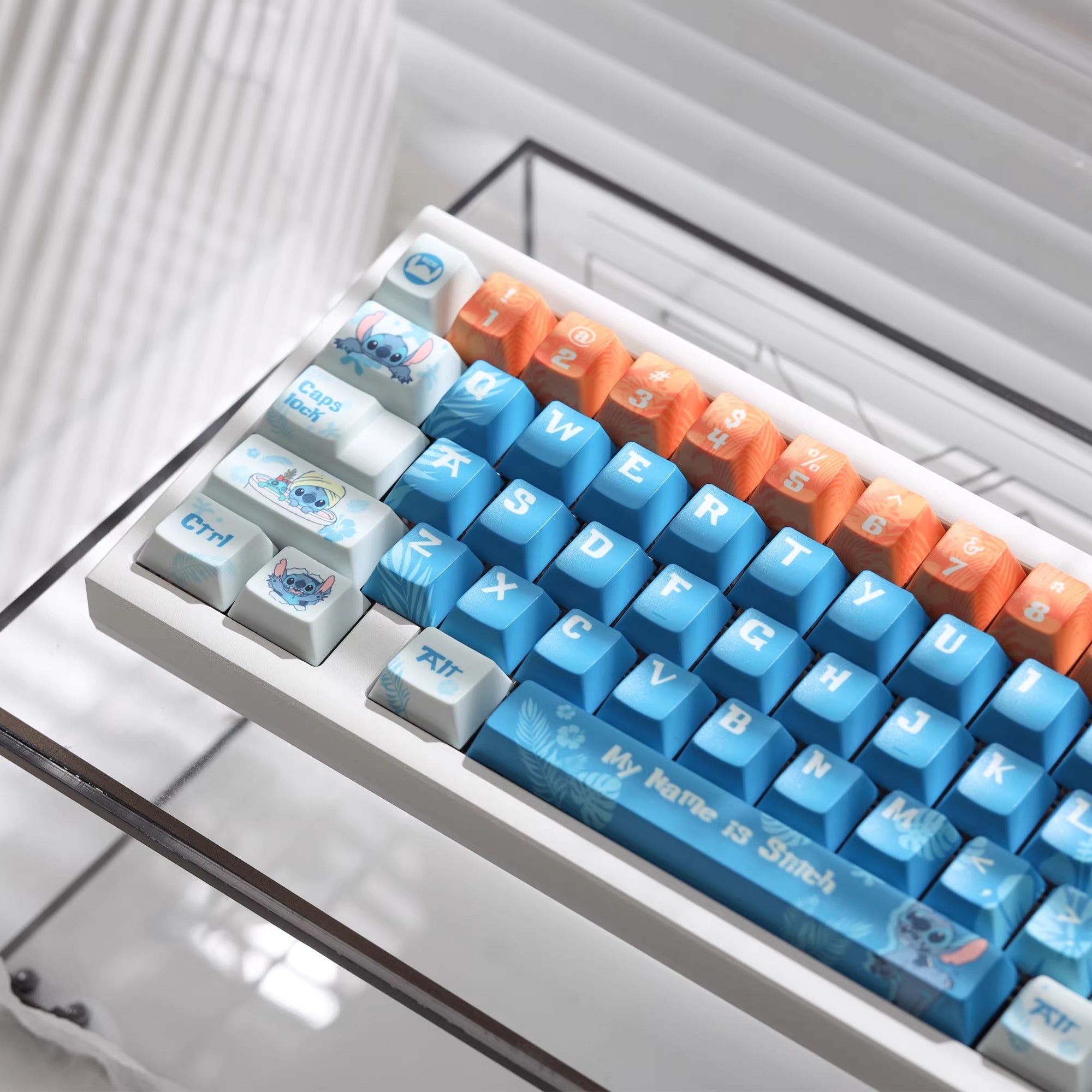 Lilo&Stitch theme, Stitch PBT material, sublimation, Personalized keycap set, original factory height mechanical keyboard decorative keycap set
