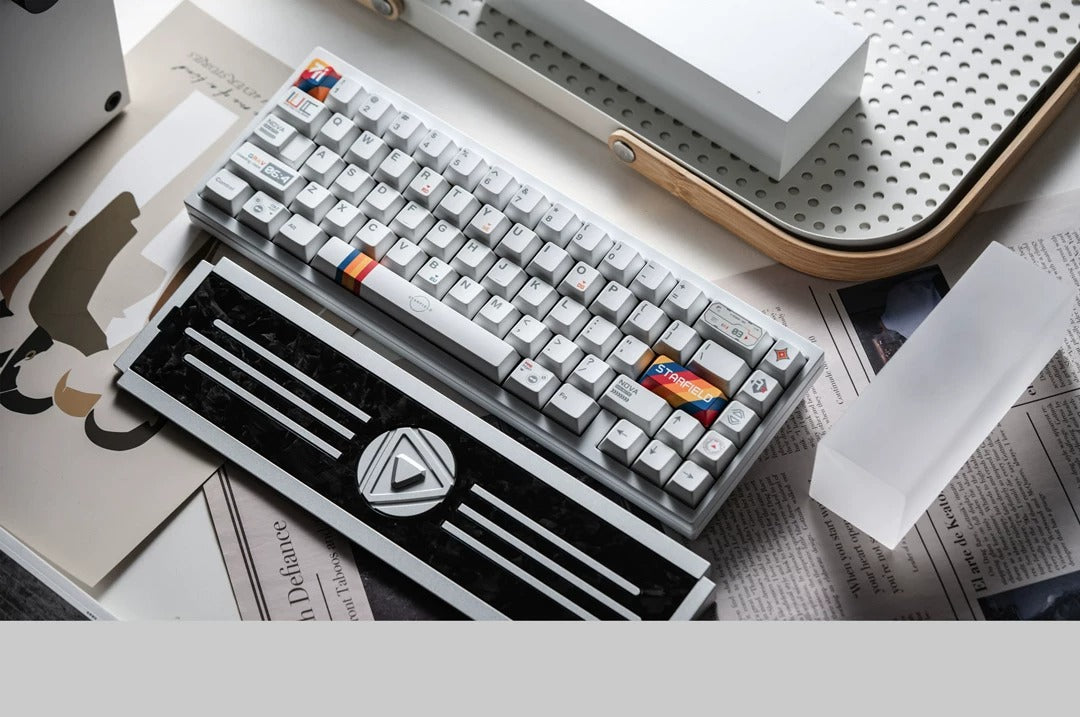 Starfield themed design, creative keycap set, PBT material personalized keycap set, mechanical keyboard replacement decorative keycaps, compatible with 61/64/68/75/84/87/104 key mechanical keyboard