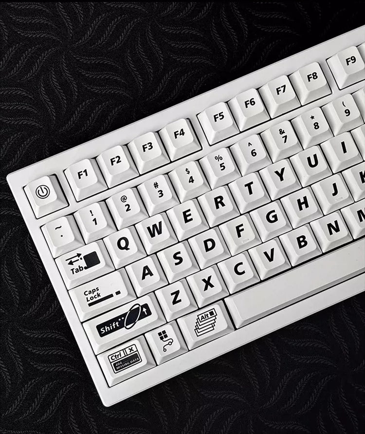 Dangerous 404 Theme Design PBT material personalized keycaps, mechanical keyboard replacement keycap set, minimalist pattern and line creative keycap set, Compatible with 61/64/68/75/84/87/104 Key Mechanical Keyboard Keycap Set
