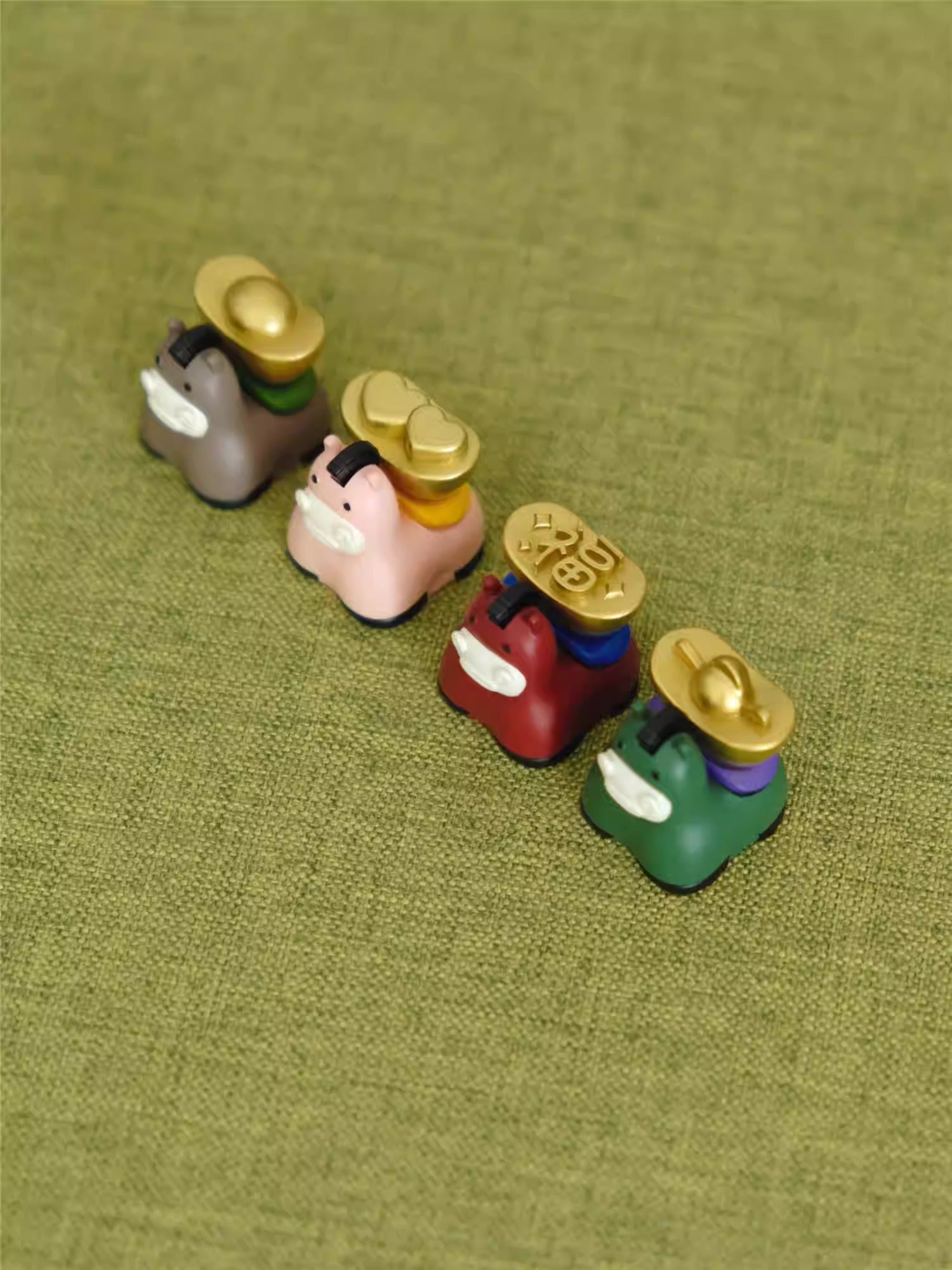 Chinese New Year, Year of the Horse, auspicious symbolism. Small horse shaped painted personalized keycaps, keyboard decorated keycaps