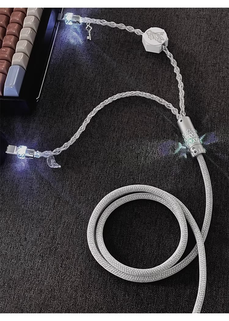 Independent induction magnetic switch light, one to two dual Type-C, 8k gaming cable, keyboard customization, manual data cable