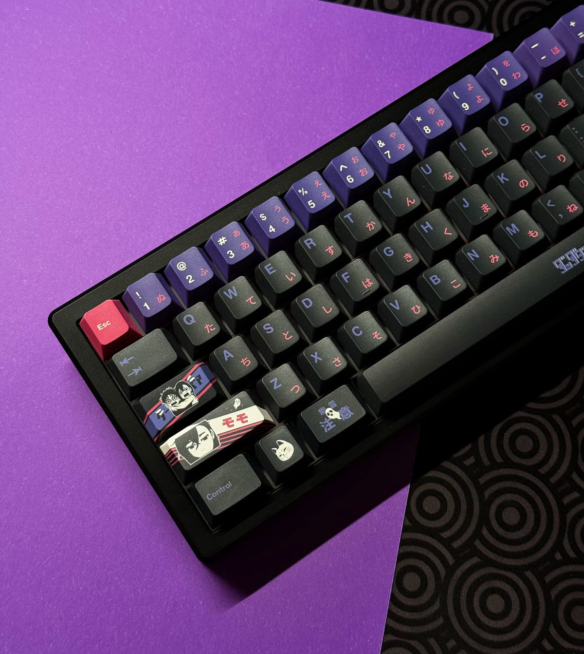 DAN DA DAN Theme Design Creative Keycaps, PBT material personalized key cap set, animation game culture creative decoration key cap set, compatible with 61/64/68/75/84/87/104 key mechanical keyboard